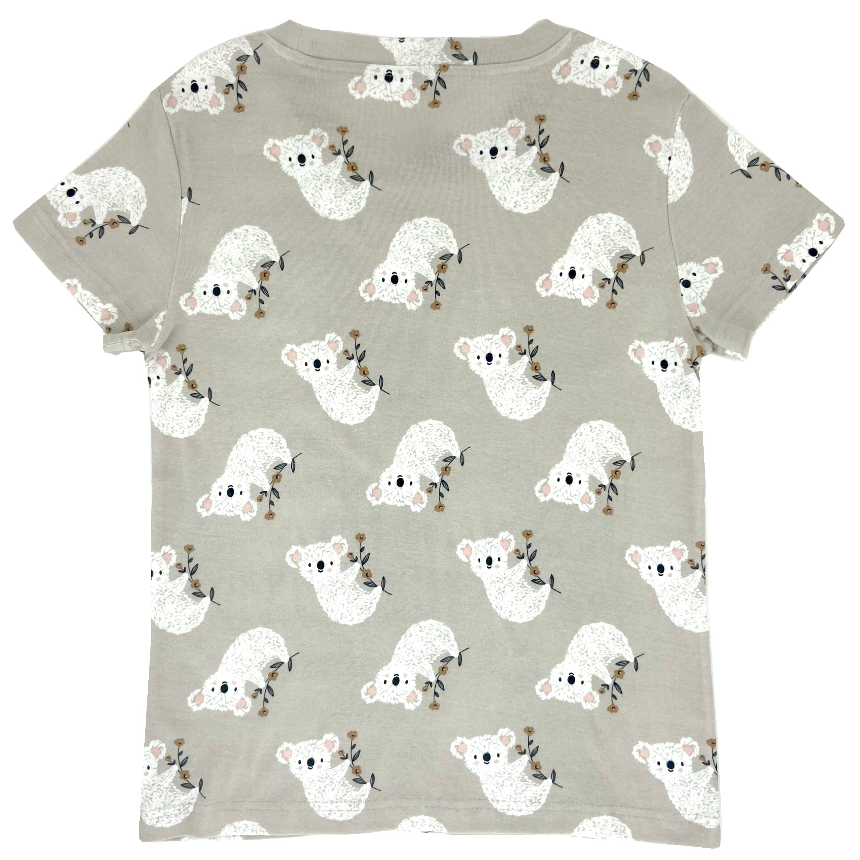 Womens Soft Cotton Crew Round Neck T-Shirt with Koala Pattern All Over
