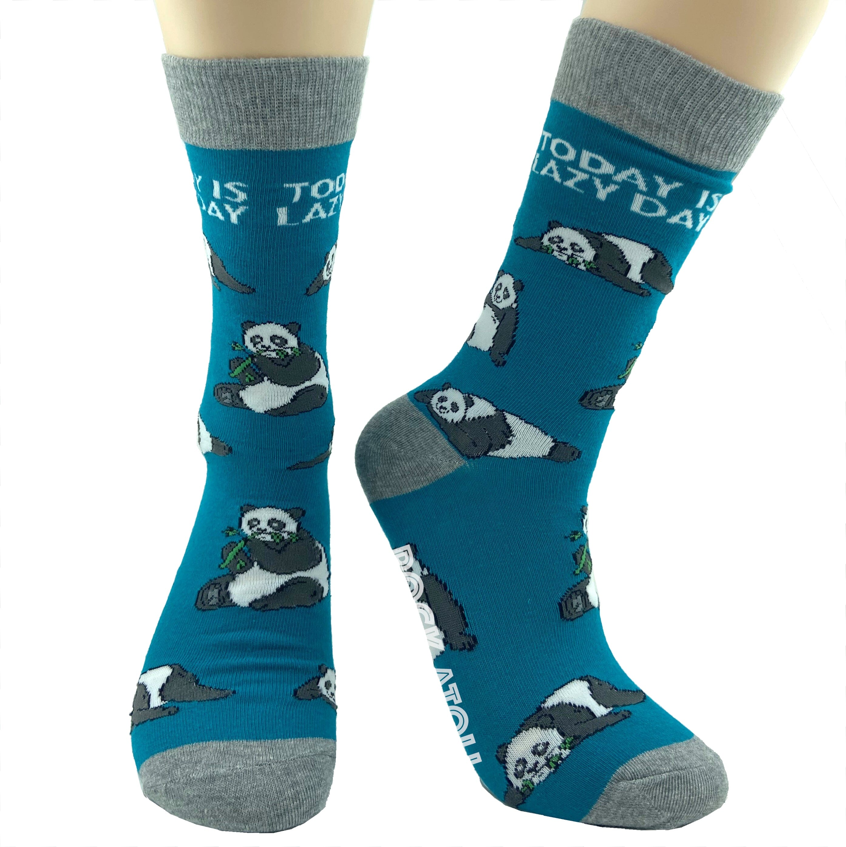 Unisex Lazy Days Panda Bear Patterned Long Novelty Crew Dress Socks