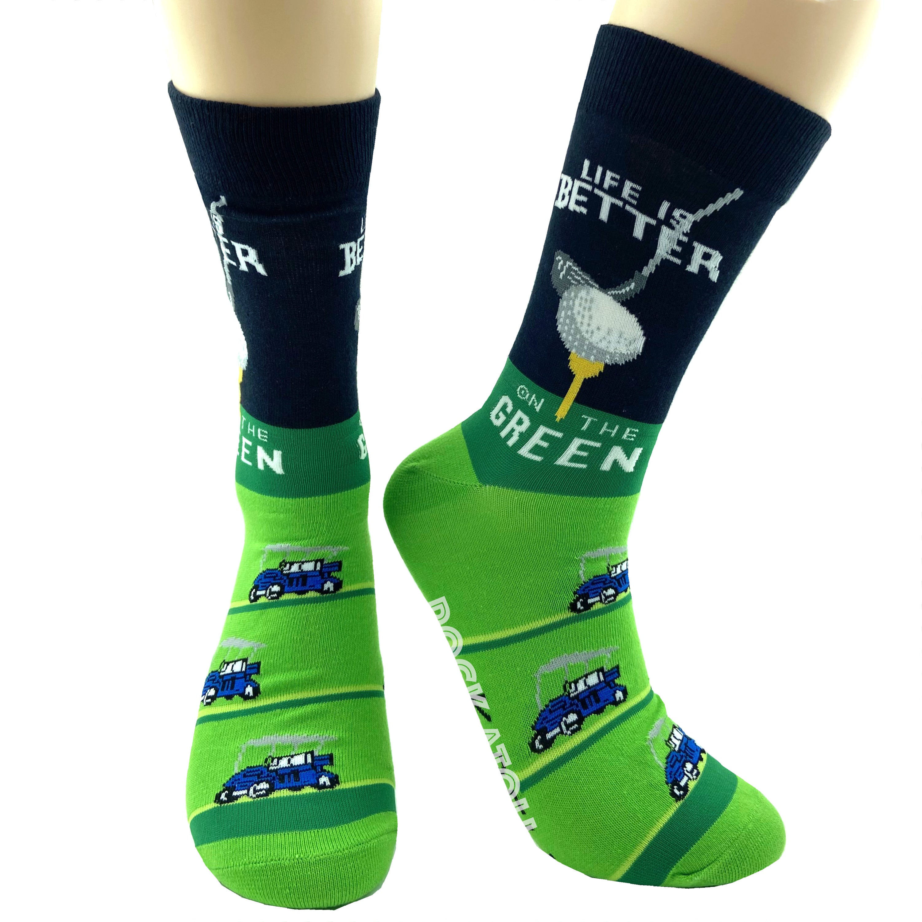 Unisex Golf Tee Golf Carts Patterned Novelty Crew Socks for Golfers
