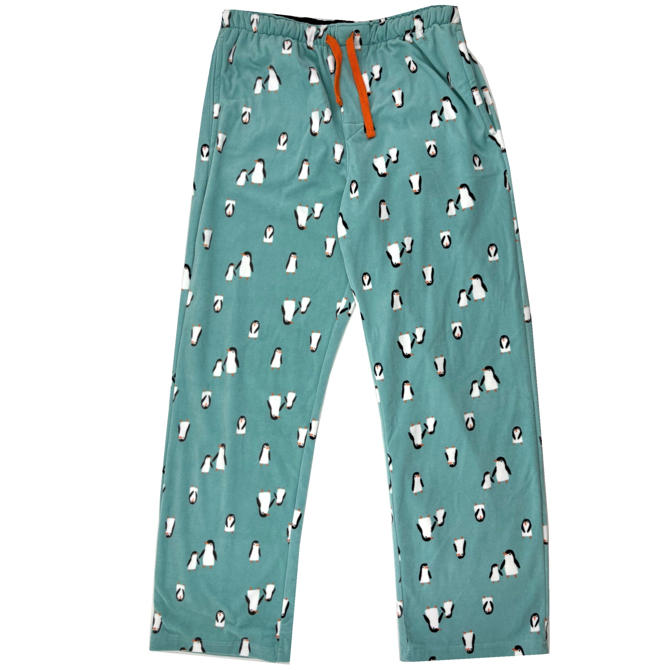 Men's Cute Penguin All Over Print Warm Winter Fleece Pajama PJ Pants