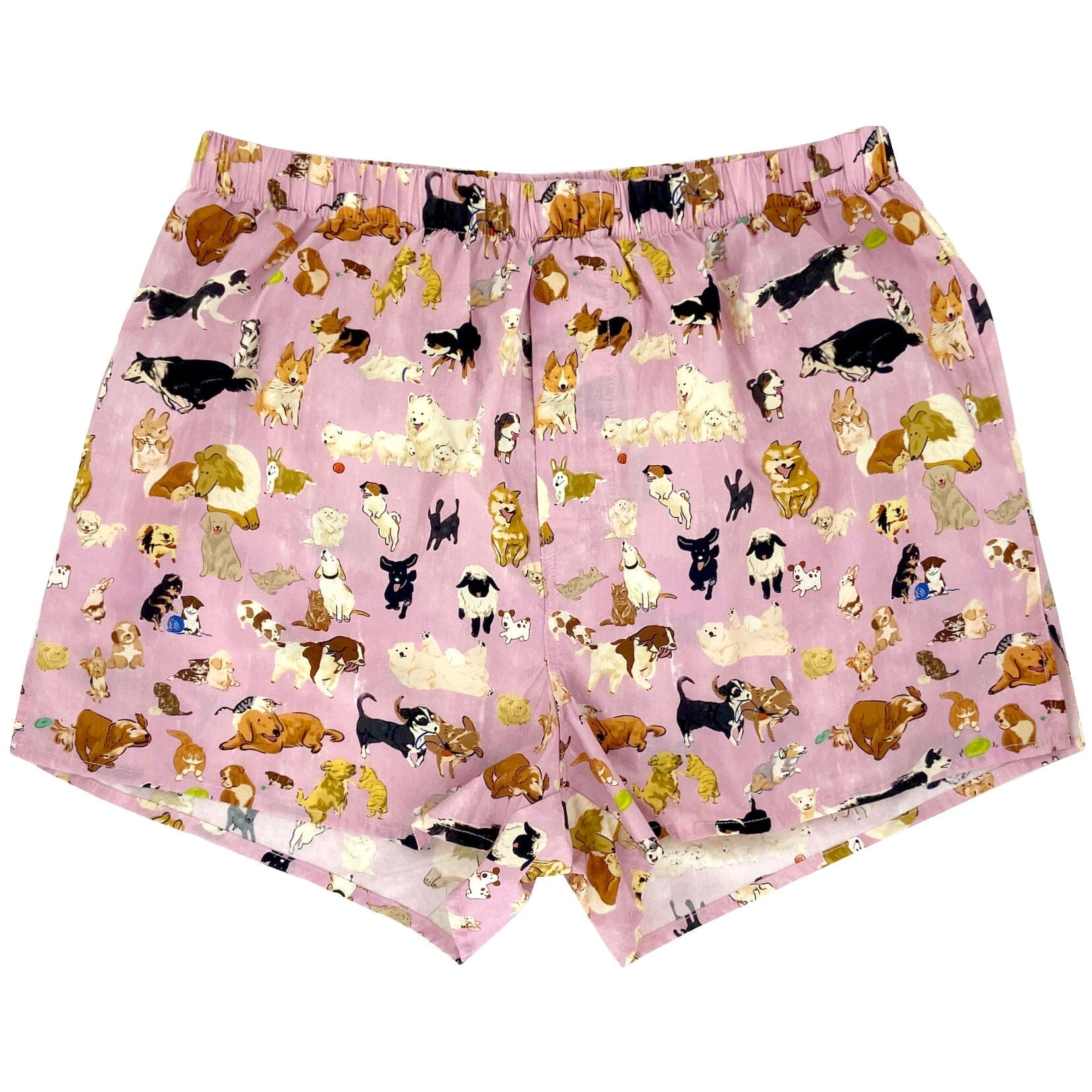 Men's Light Pink Cat & Dogs Pet Lovers Themed Boxer Shorts Underwear