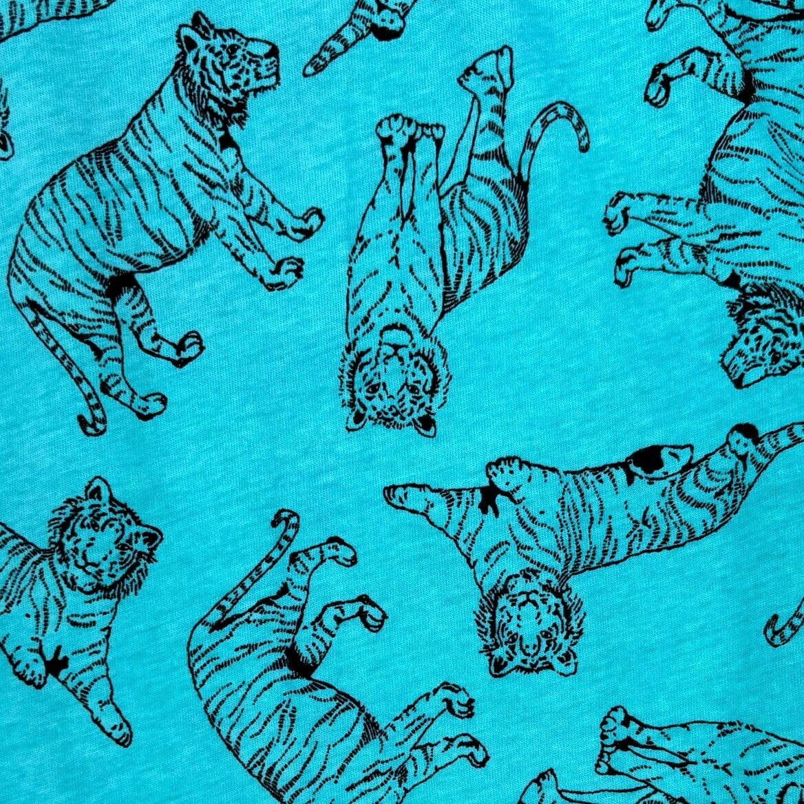 Men's Animal Themed Tiger Novelty Print Cotton Pajama PJ Pant Bottoms