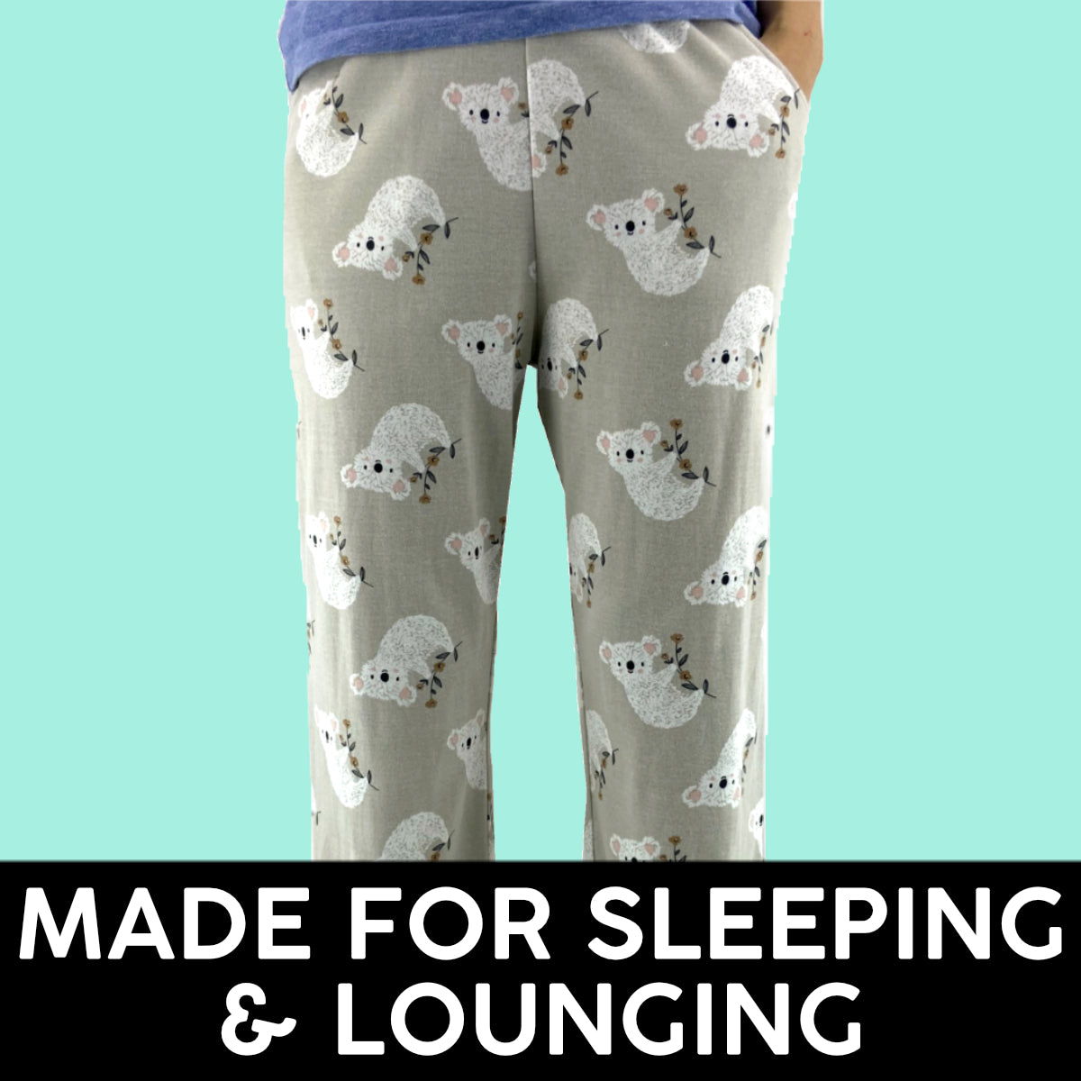 100% Cotton Pajama Pants. With a drawstring elastic waistband, these bottoms are made to fit you perfectly; not too short and not too tight.