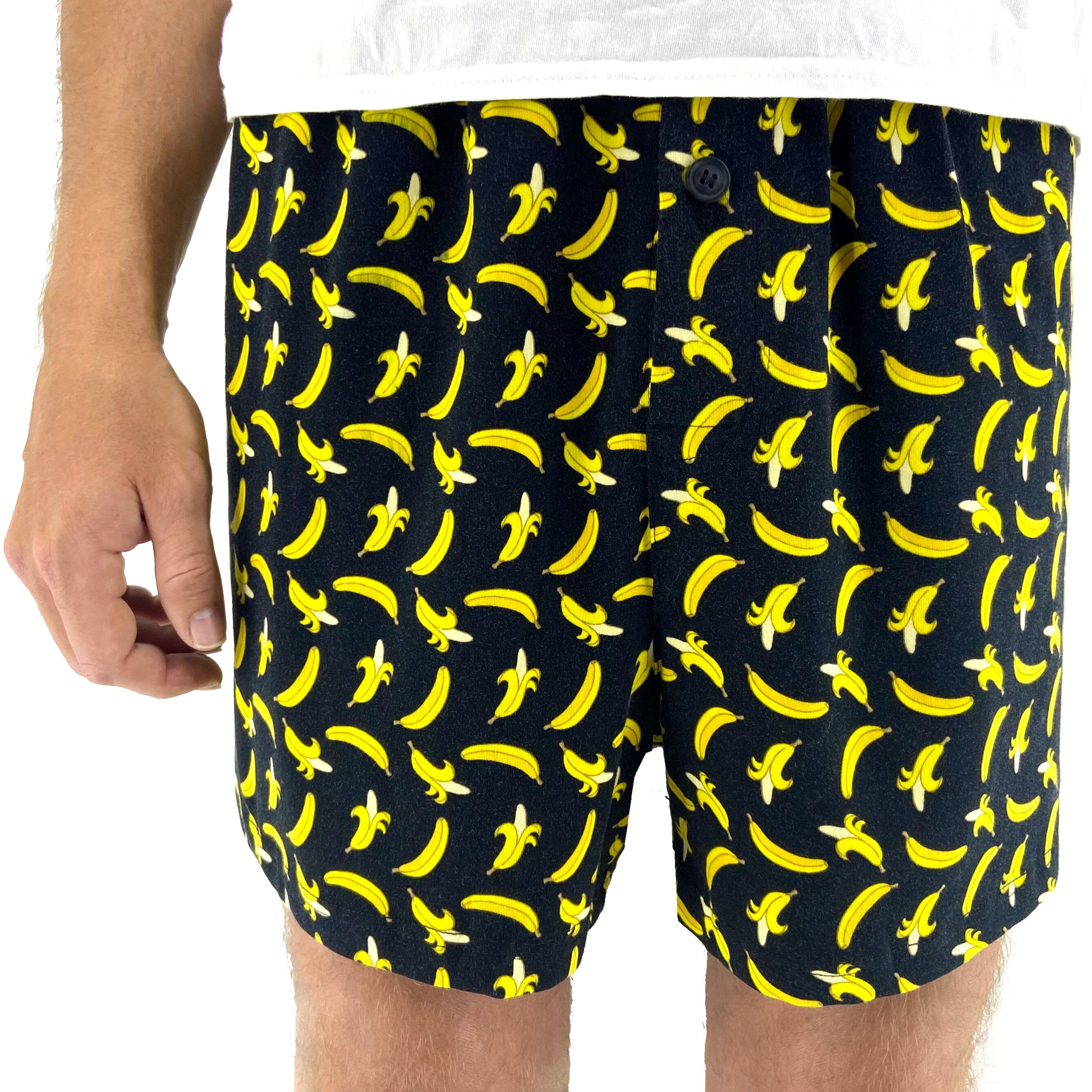 Men's Banana Peel All Over Print Soft Cotton Knit Pajama Short Bottoms