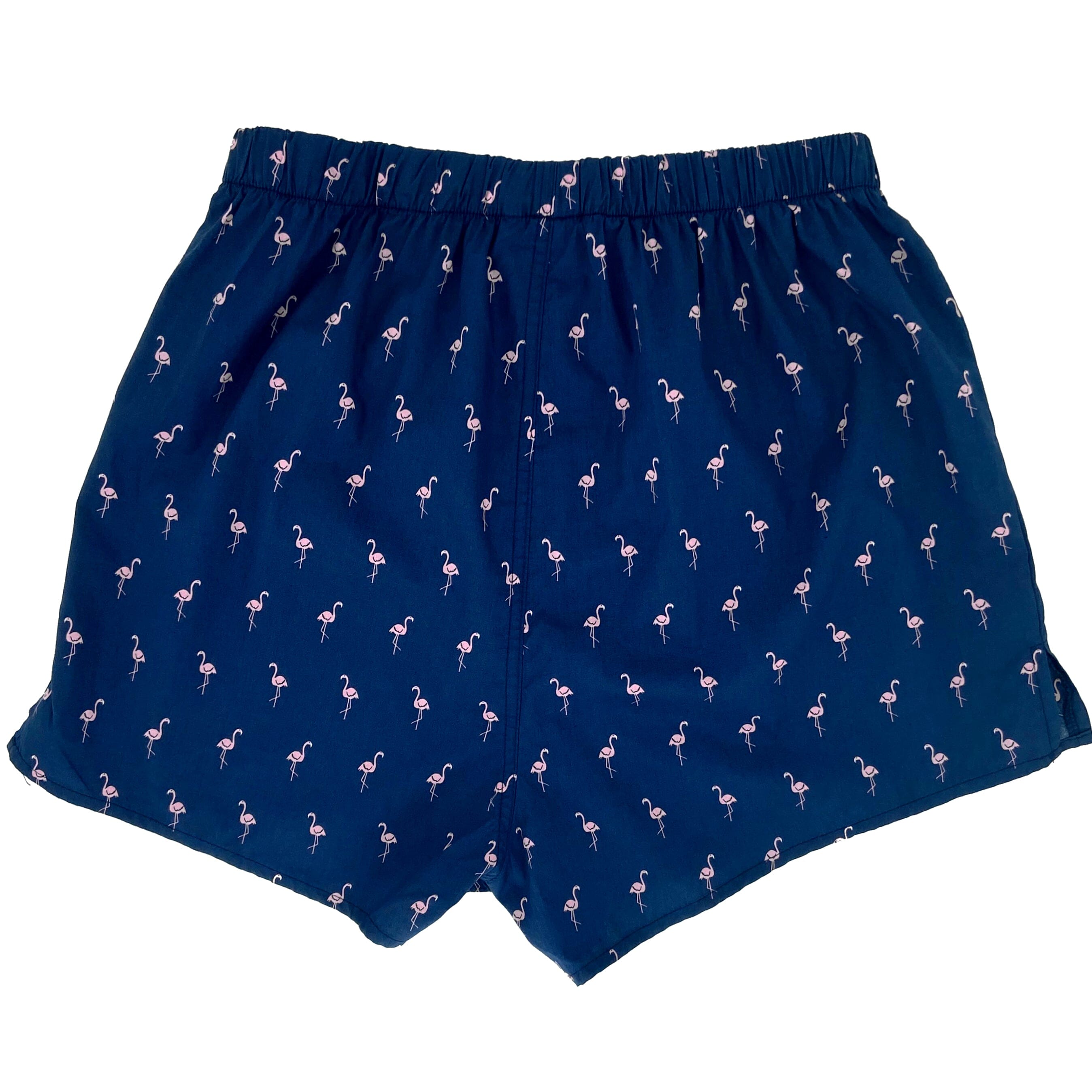 Men's Classic Navy Blue Boxer Shorts with Flamingo All Over Pattern