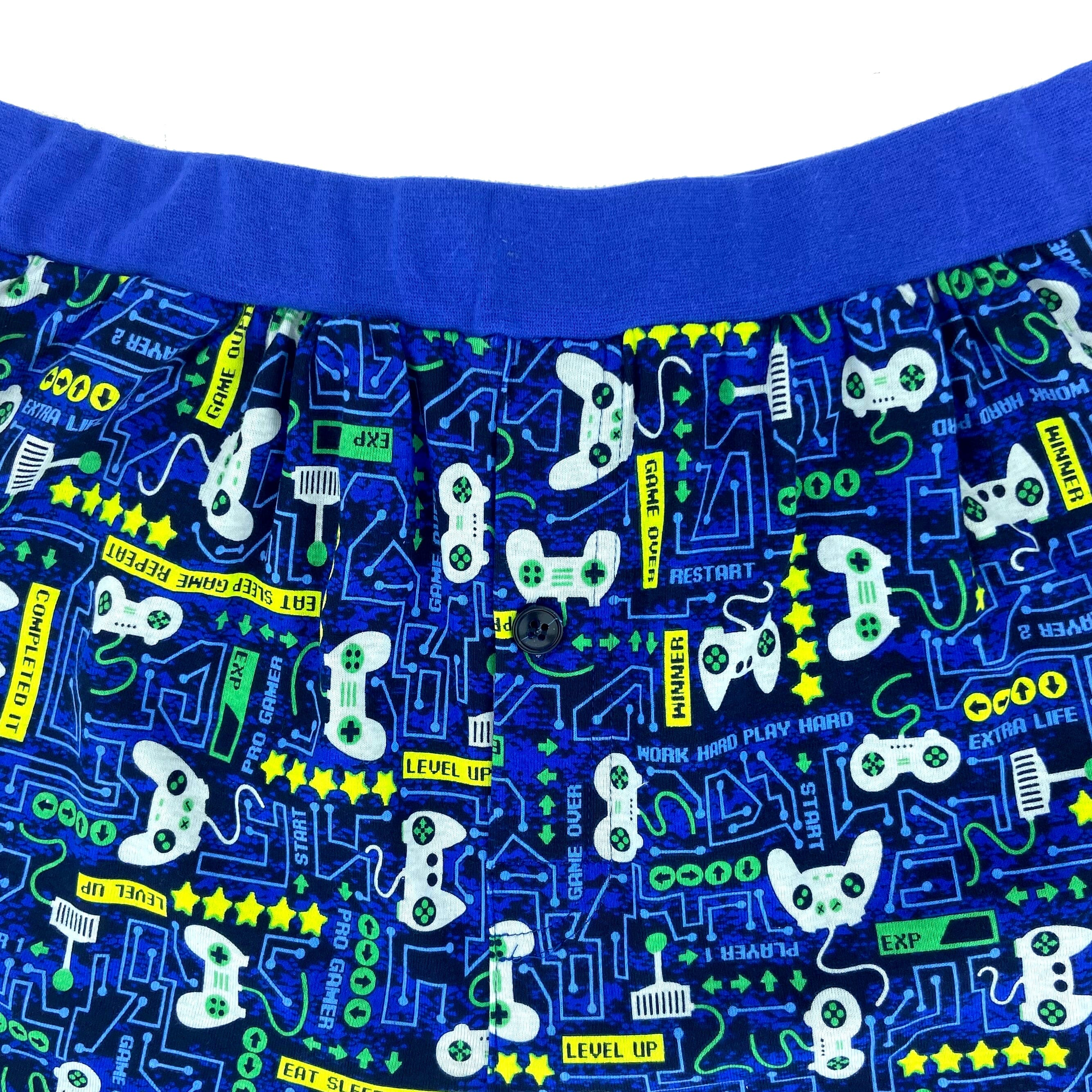 Men's Retro Game Console Print Soft Cotton Knit Pyjama Lounge Shorts