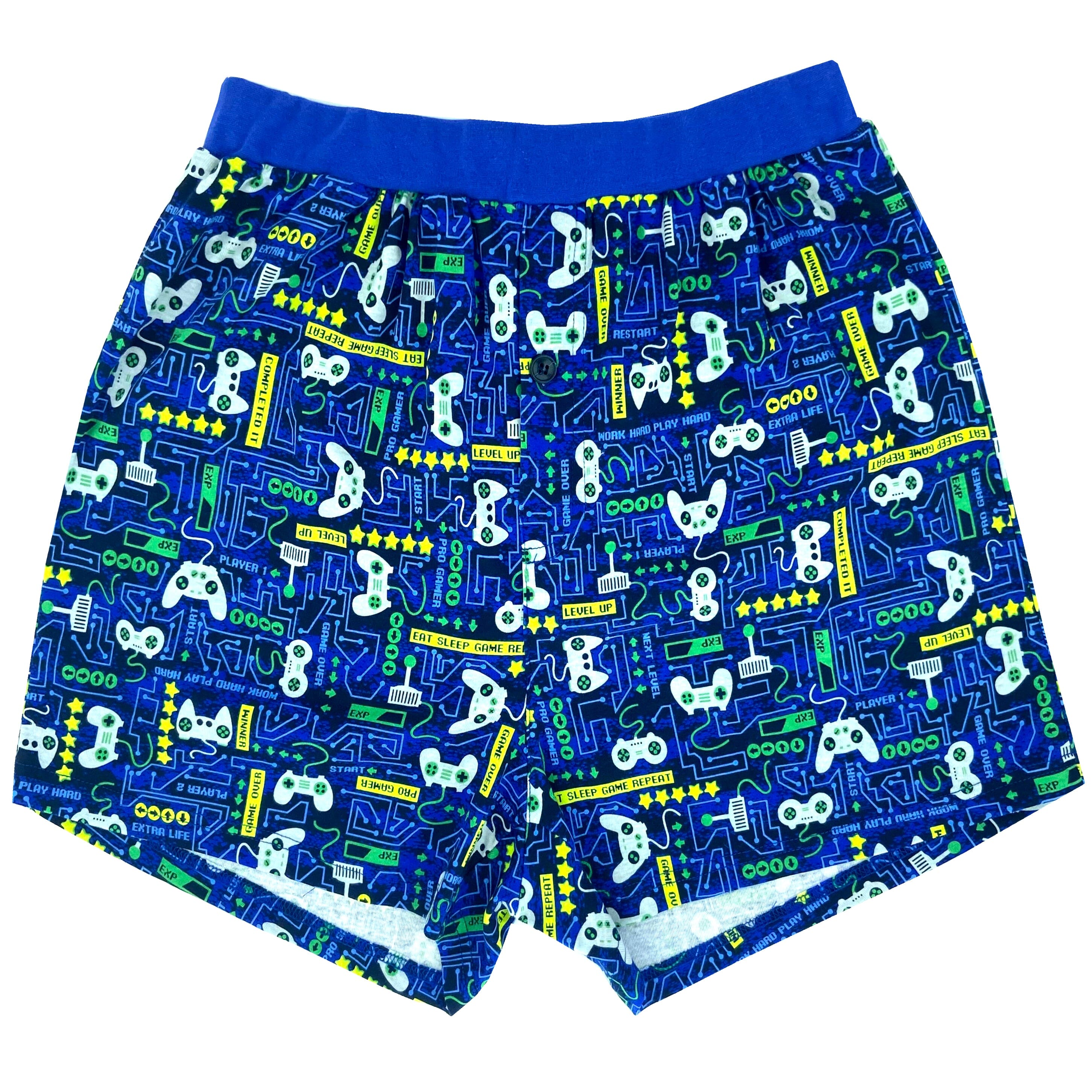 Men's Retro Game Console Print Soft Cotton Knit Pyjama Lounge Shorts