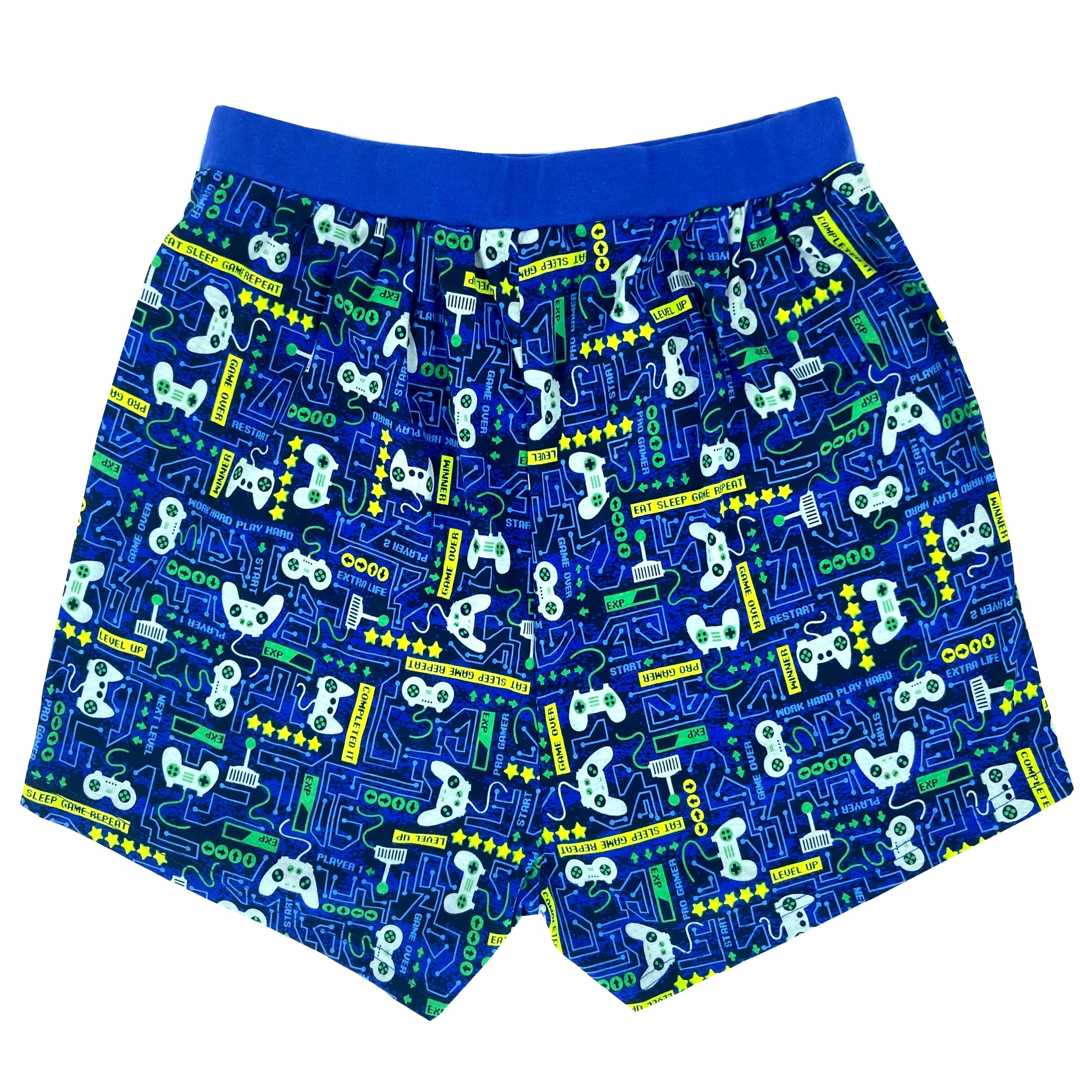 Men's Retro Game Console Print Soft Cotton Knit Pyjama Lounge Shorts