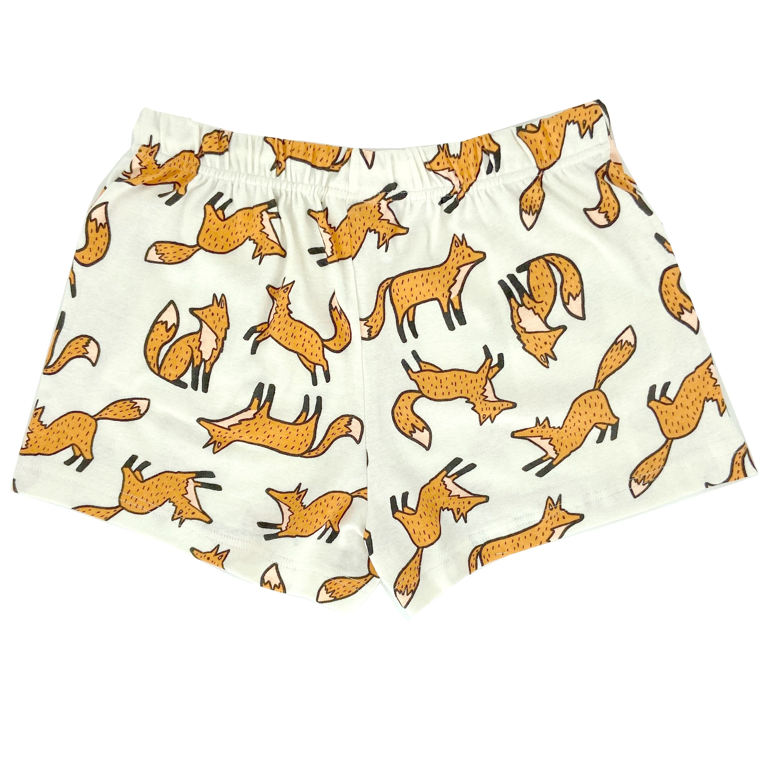 Women's Cute Orange Fox All-Over Print Cotton Knit PJ Pyjama Shorts