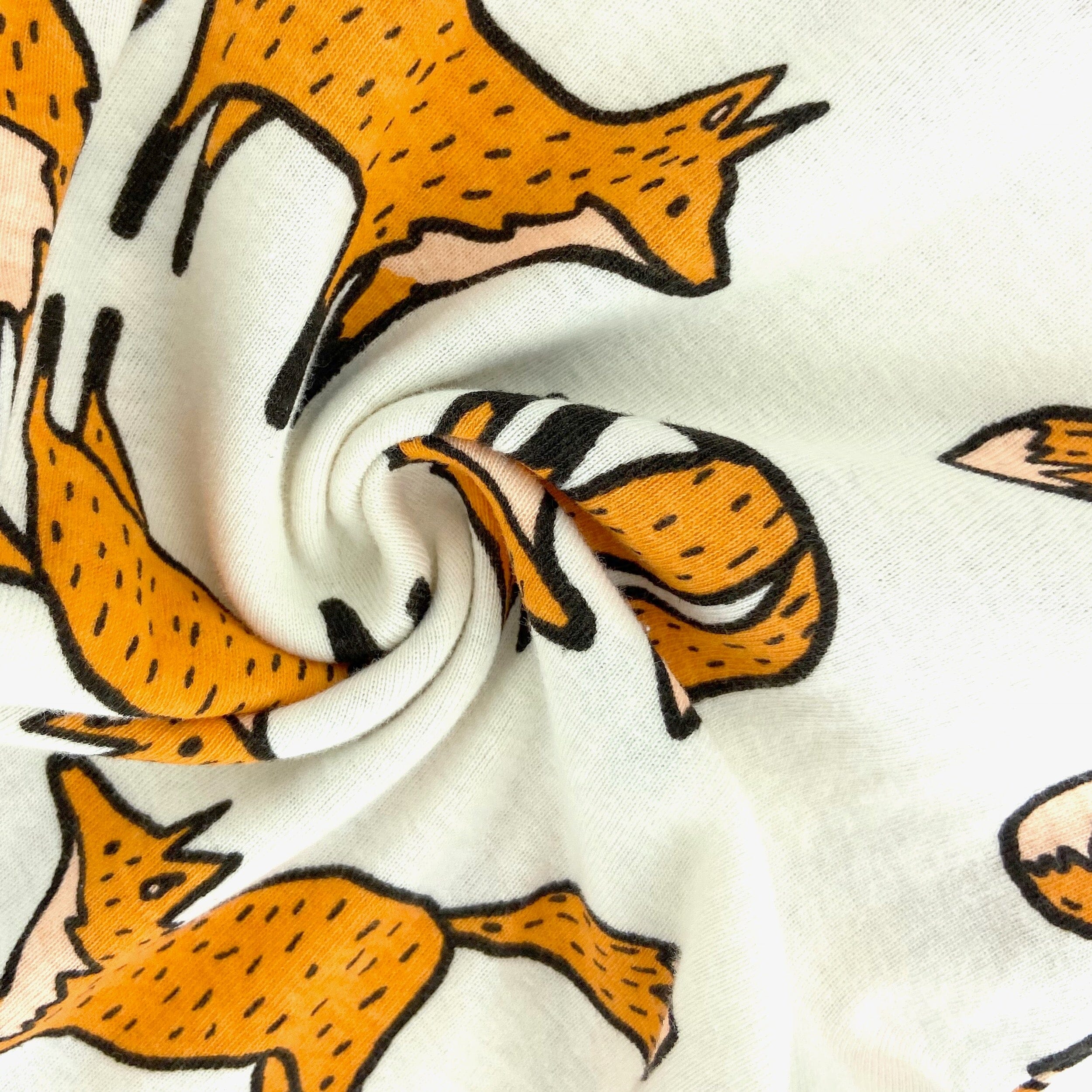 Women's Cute Orange Fox All-Over Print Cotton Knit PJ Pyjama Shorts