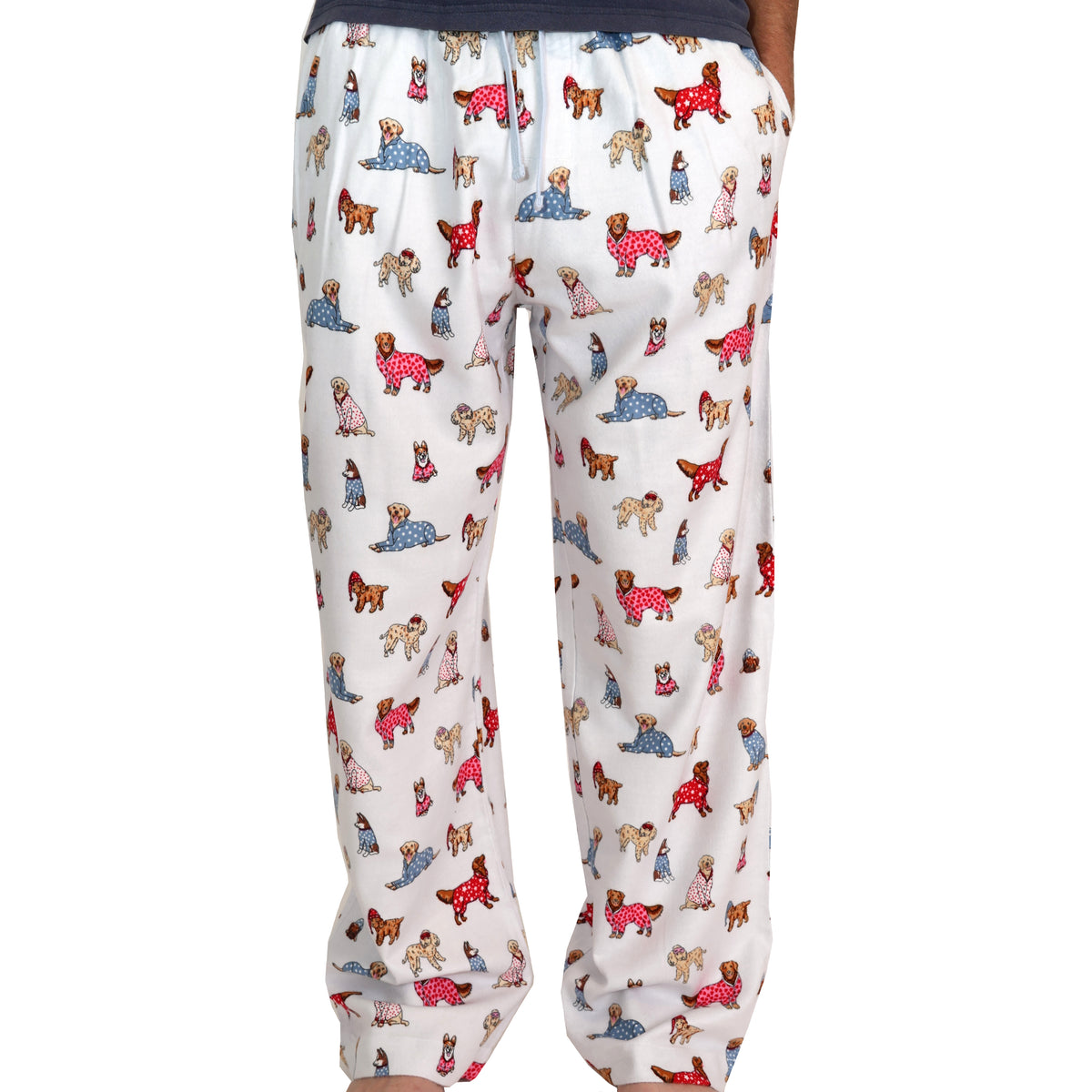 Men's Sleepover Dogs Patterned Long Cotton PJ Pajama Pant Bottoms