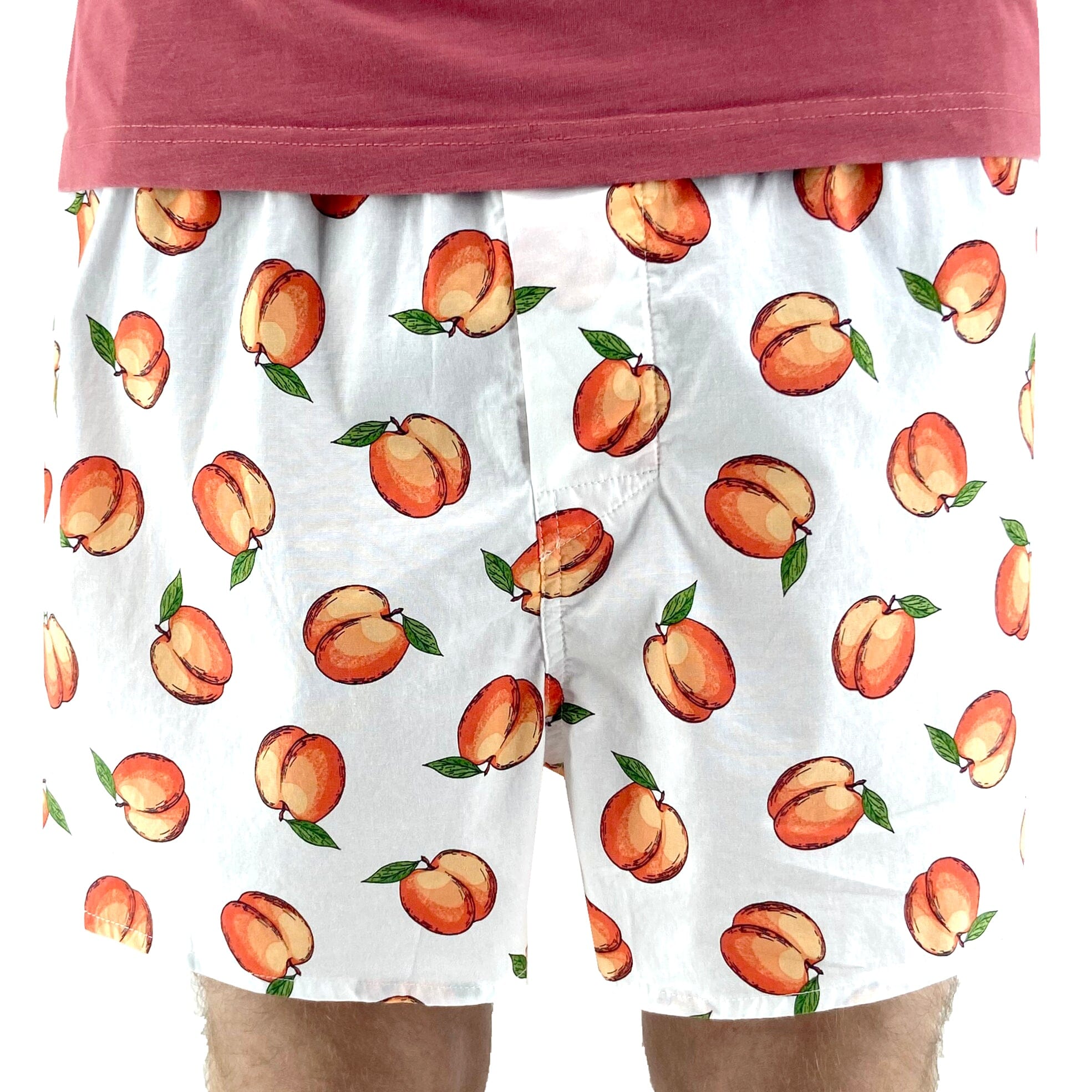 Funny Men's Tropical Fruits Juicy Peach All Over Print Boxer Shorts