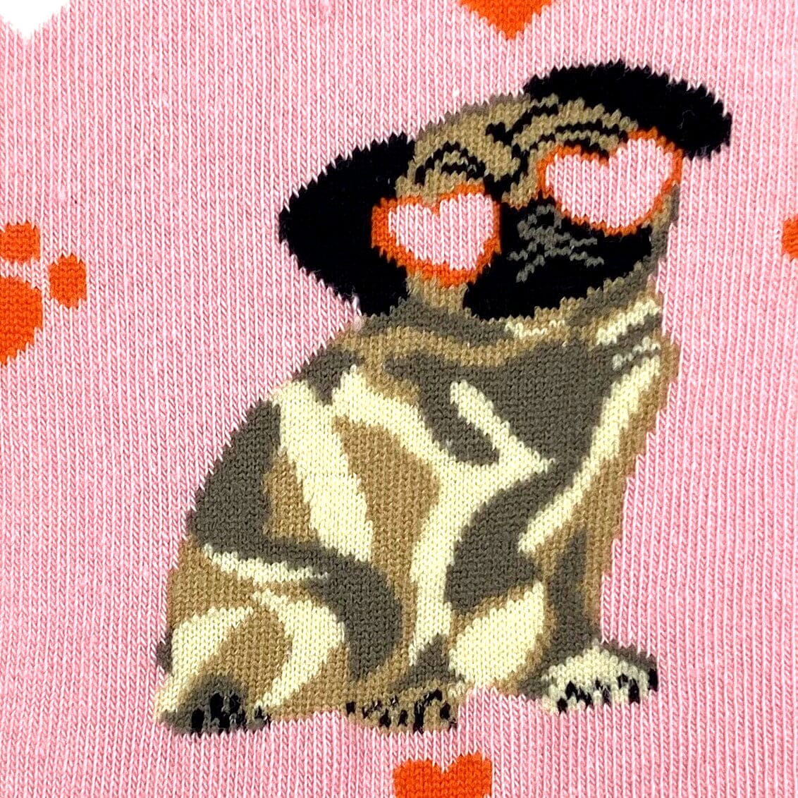Light Pink Dog Lovers Adorable Pug Patterned Novelty Socks for Women