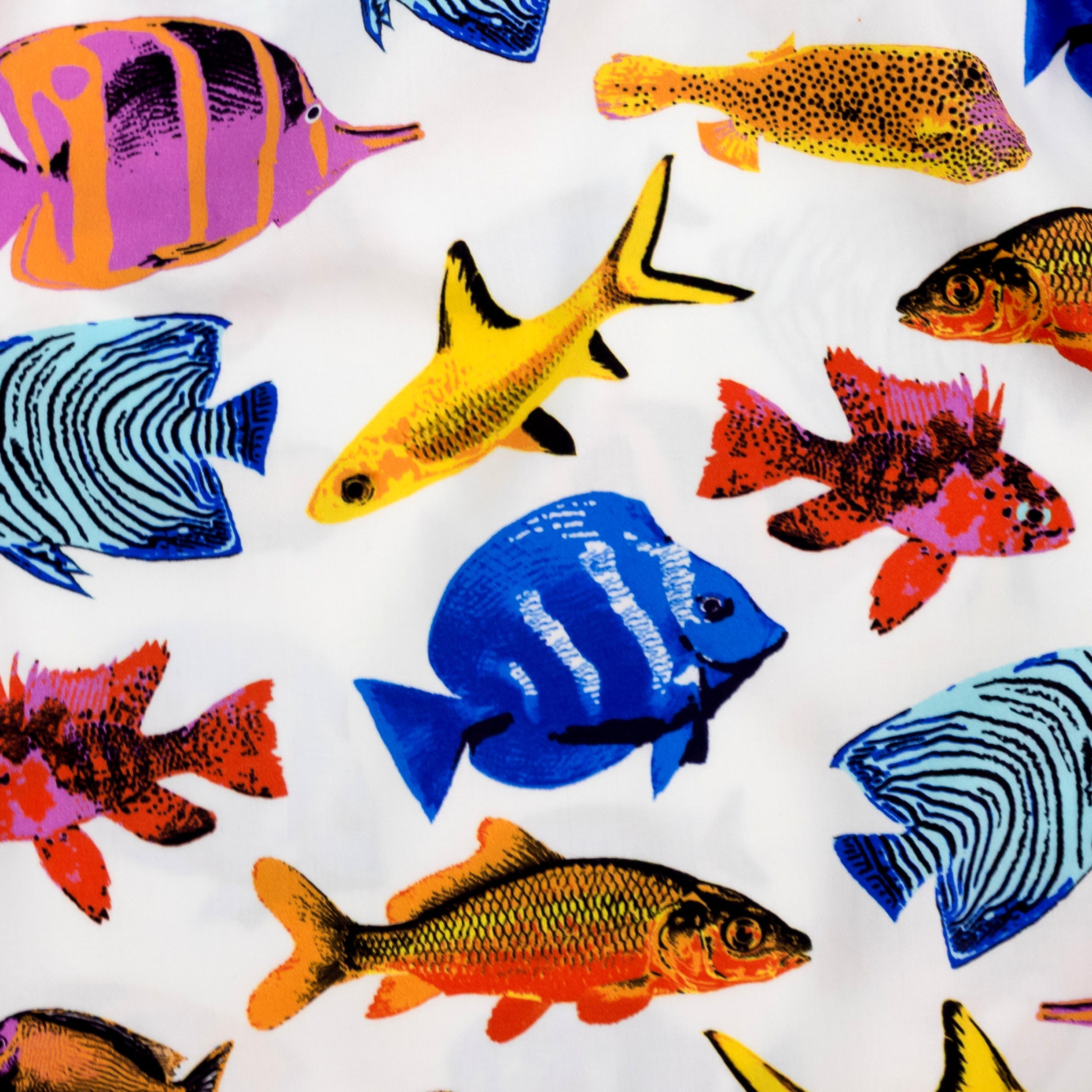 Colorful Mens Tropical Fish All Over Print Cotton Boxer Shorts Undies. Novelty Print Cotton Boxer Shorts for Men.