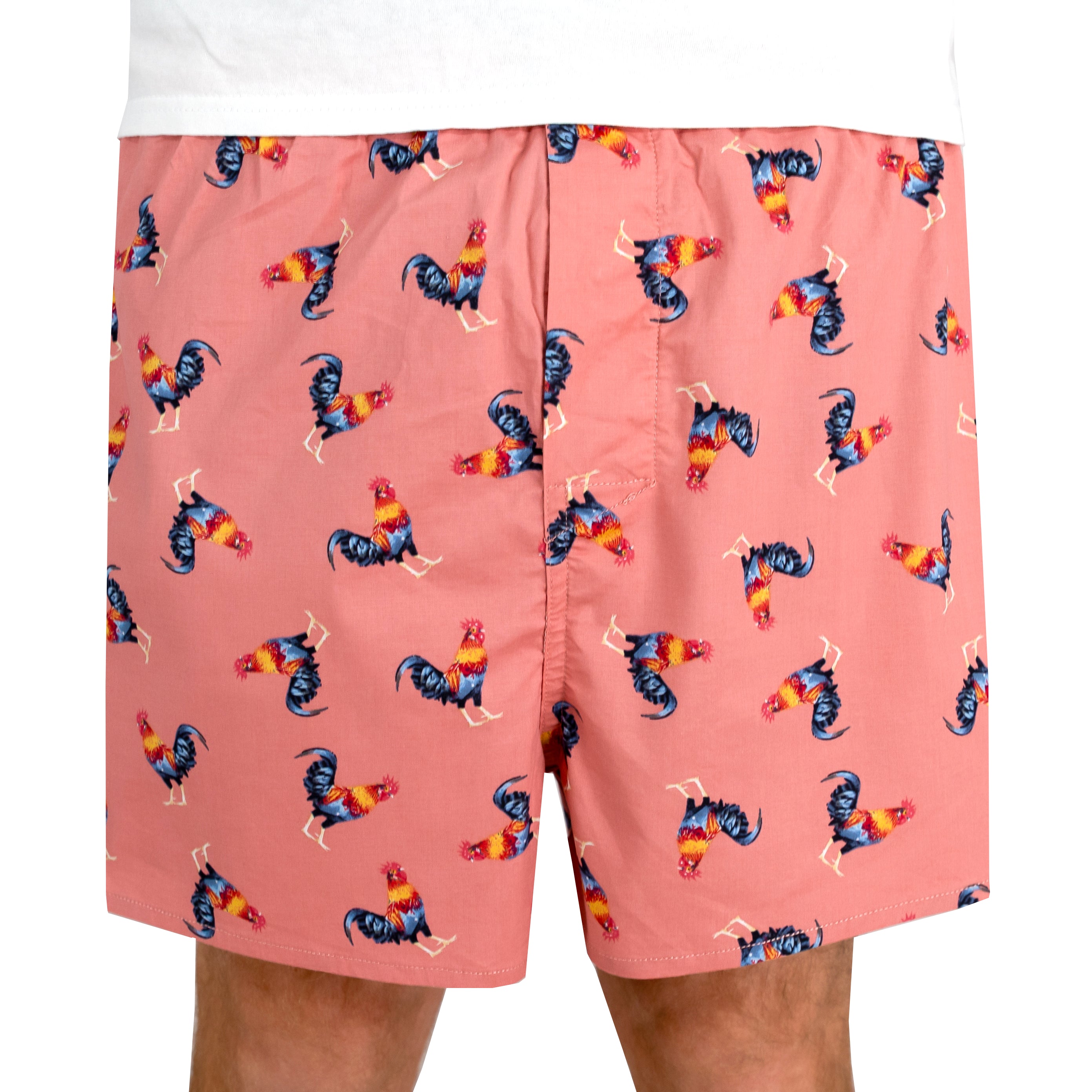 Buy Funny Men's Rooster Chicken All Over Print Cotton Boxer Shorts