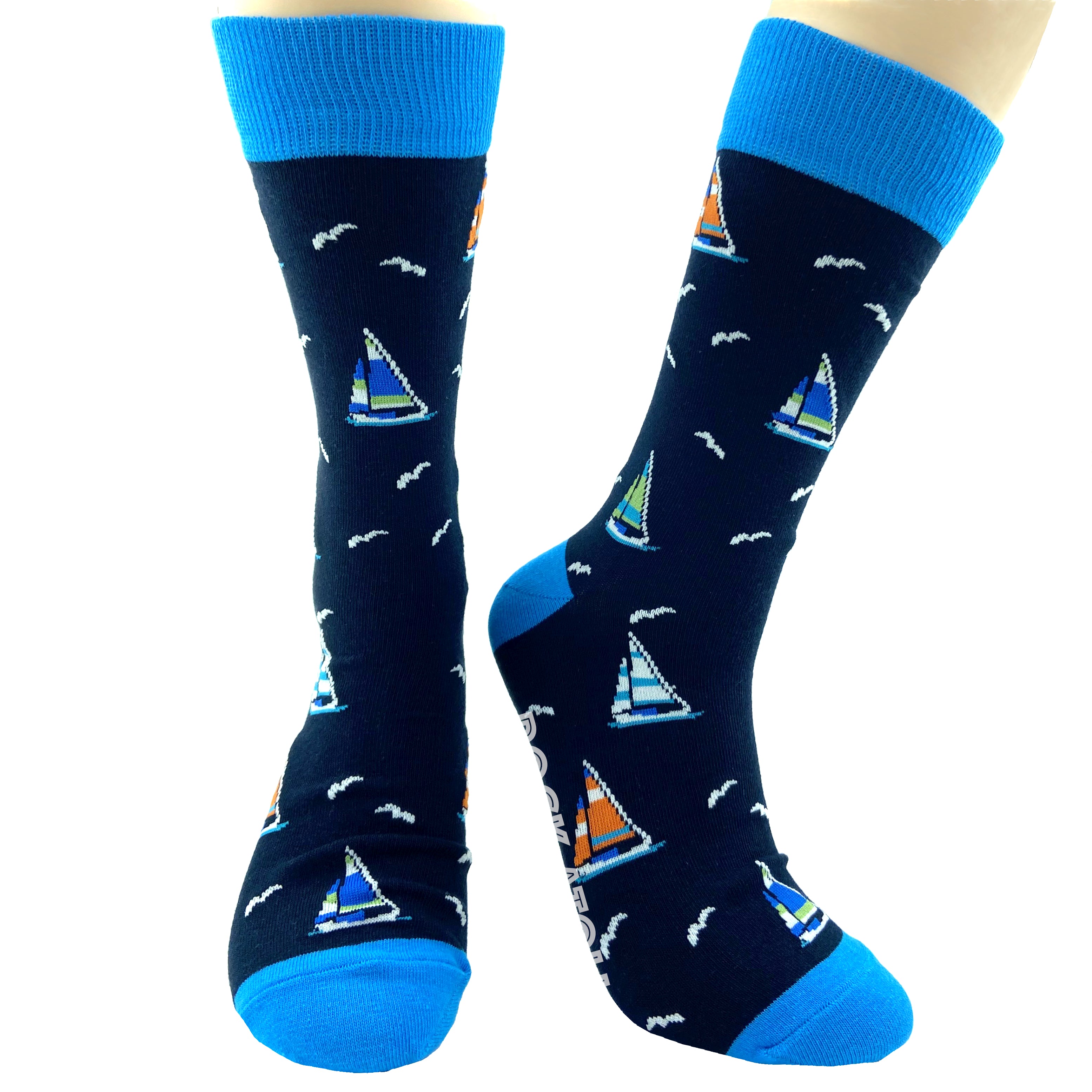 Unisex Nautical Themed Sailboat All Over Pattern Classy Novelty Socks