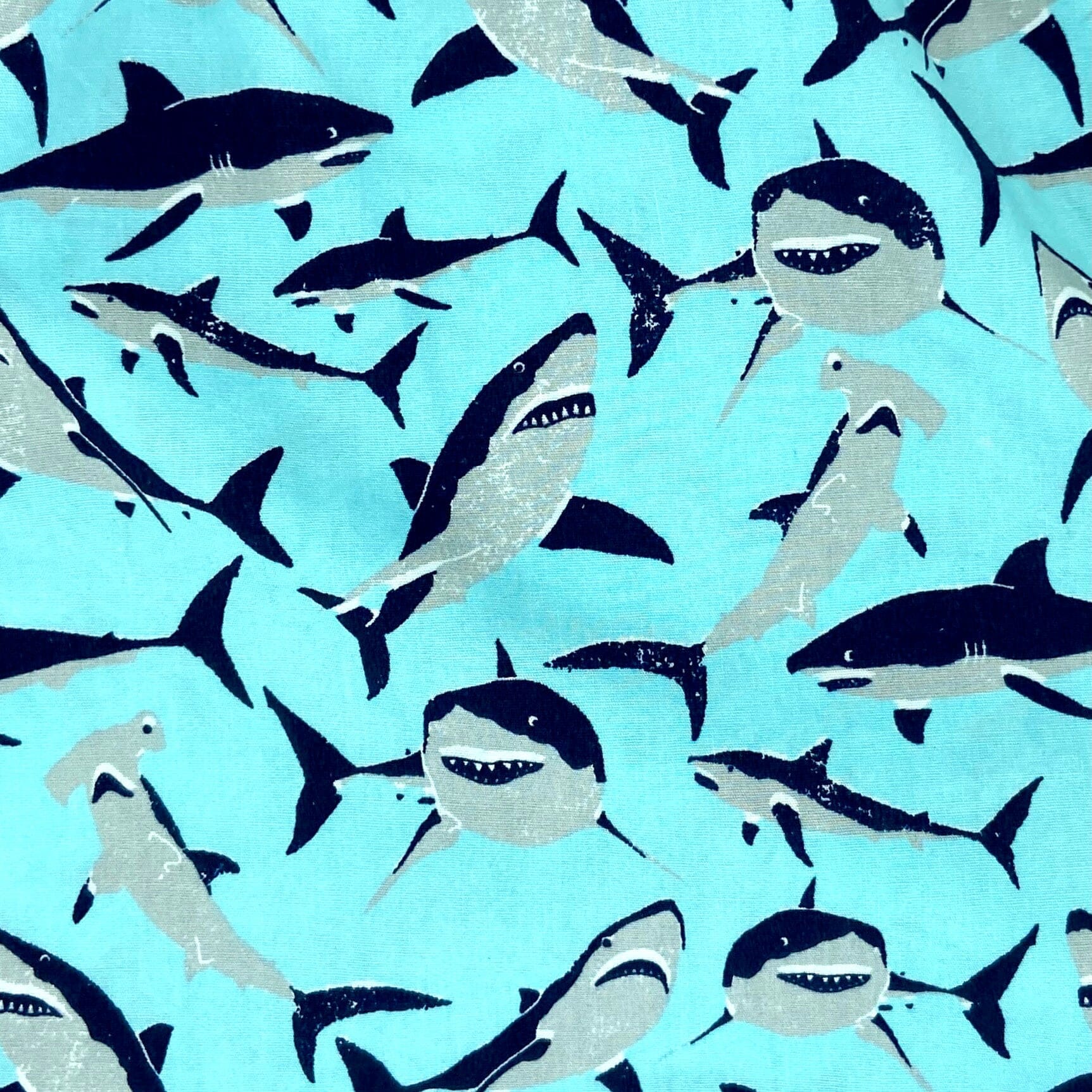 Men's Light Blue Fierce Shark Patterned Sea Creatures Boxer Shorts