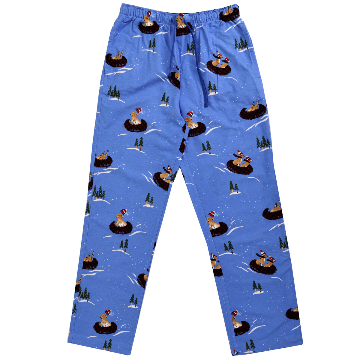 Men's Winter Sledding Dogs All Over Print Print Flannel Pajama Bottoms