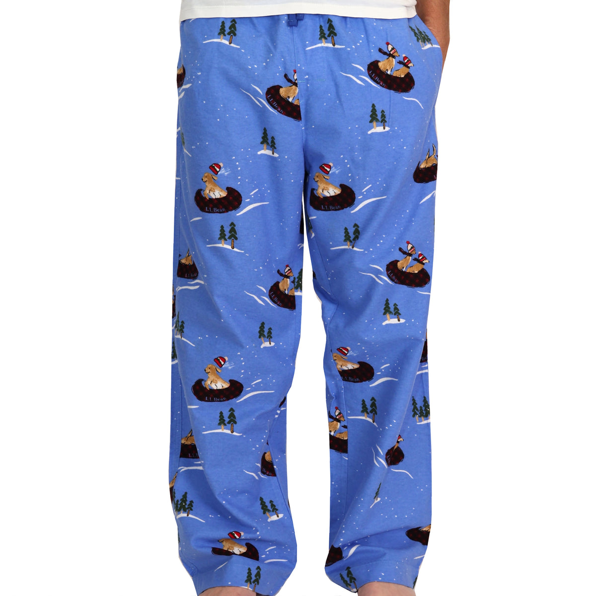 Men's Winter Sledding Dogs All Over Print Print Flannel Pajama Bottoms