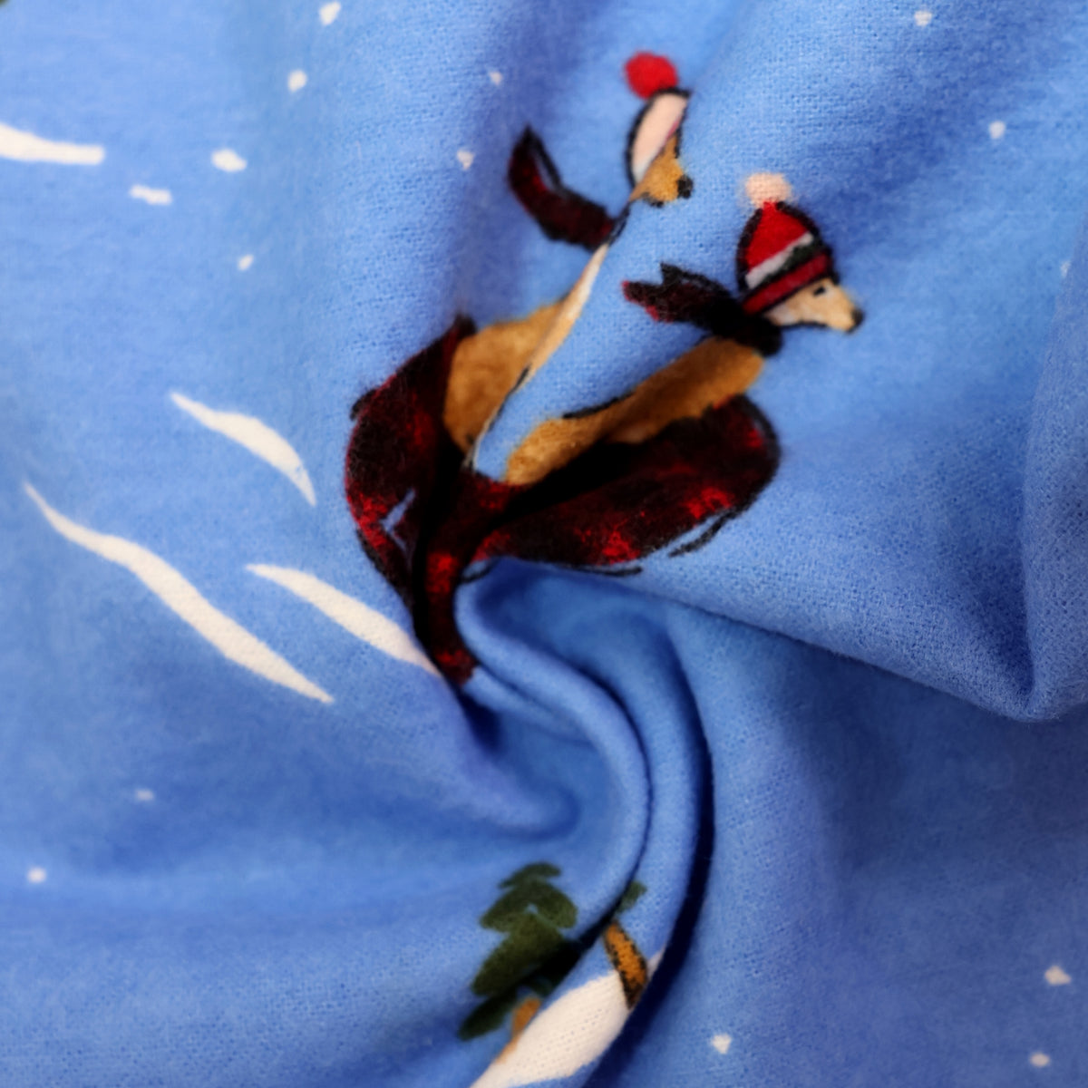Men's Winter Sledding Dogs All Over Print Print Flannel Pajama Bottoms