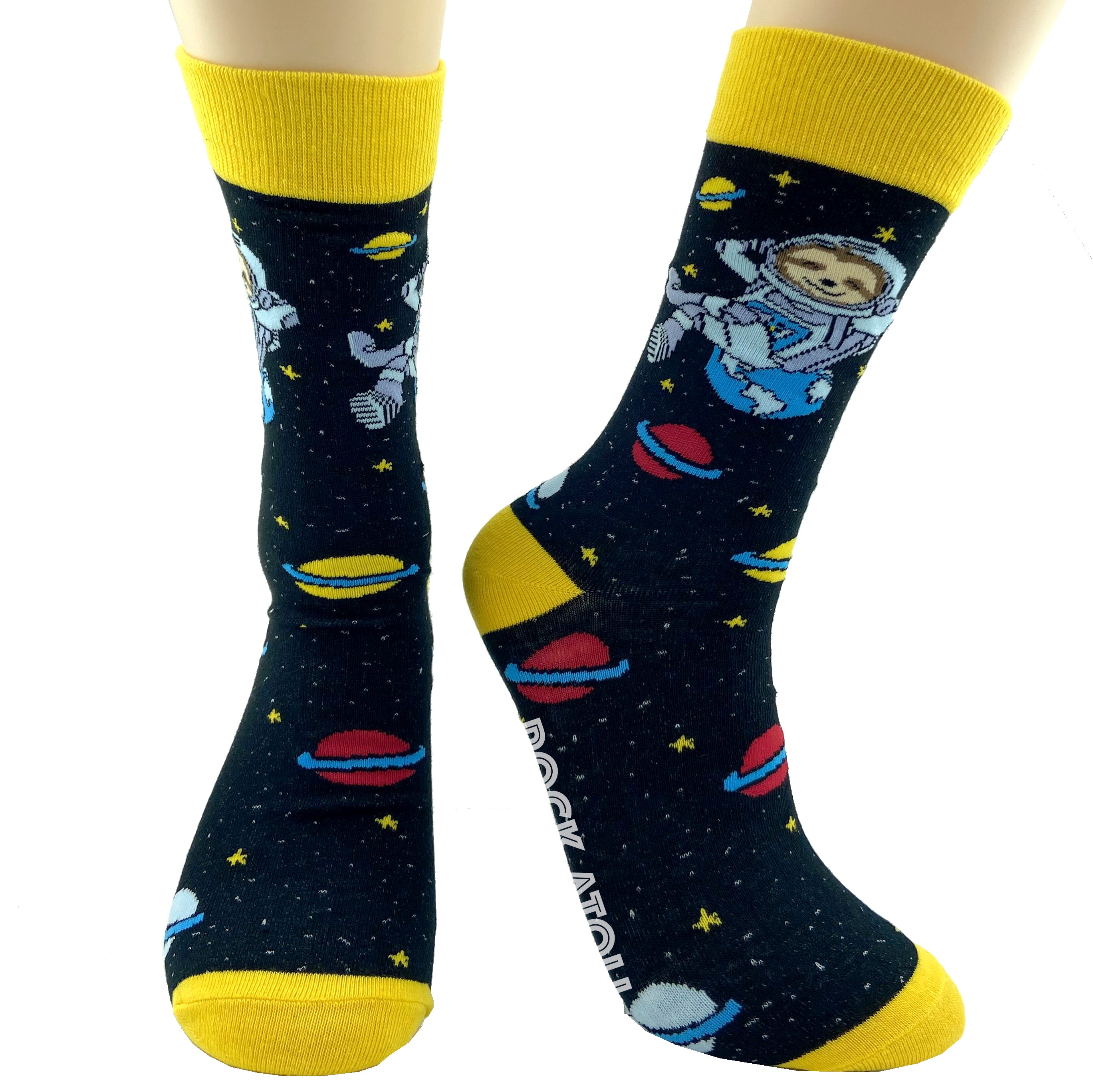 Sloth Astronaut Chilling In Outer Space Patterned Unisex Novelty Socks