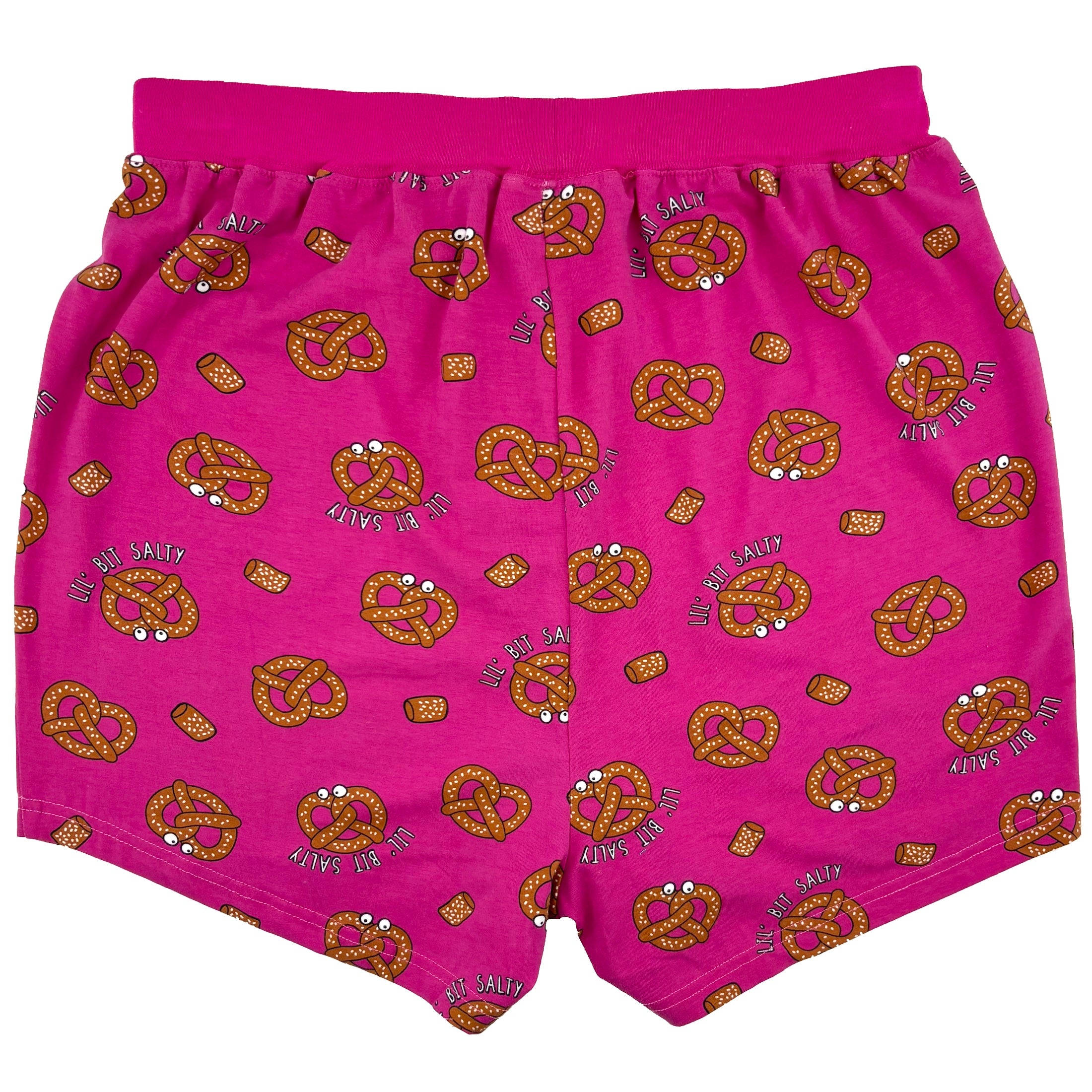 Men's Ultra Soft Pretzel Lil Bit Salty All Over Print Cotton PJ Shorts