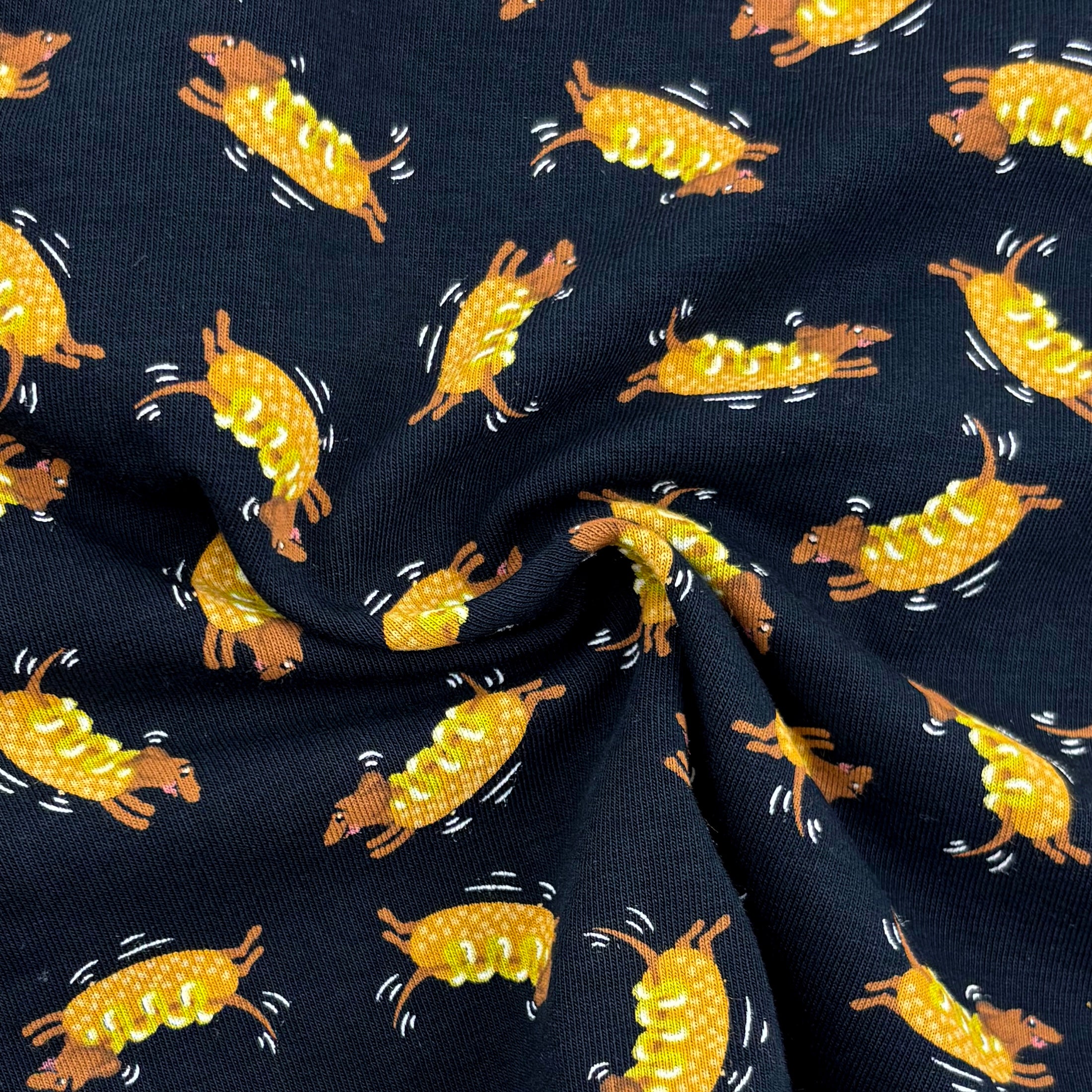 Men's Dachshund Puppy Dog Dressed Up As Hotdogs Print Pajama Shorts