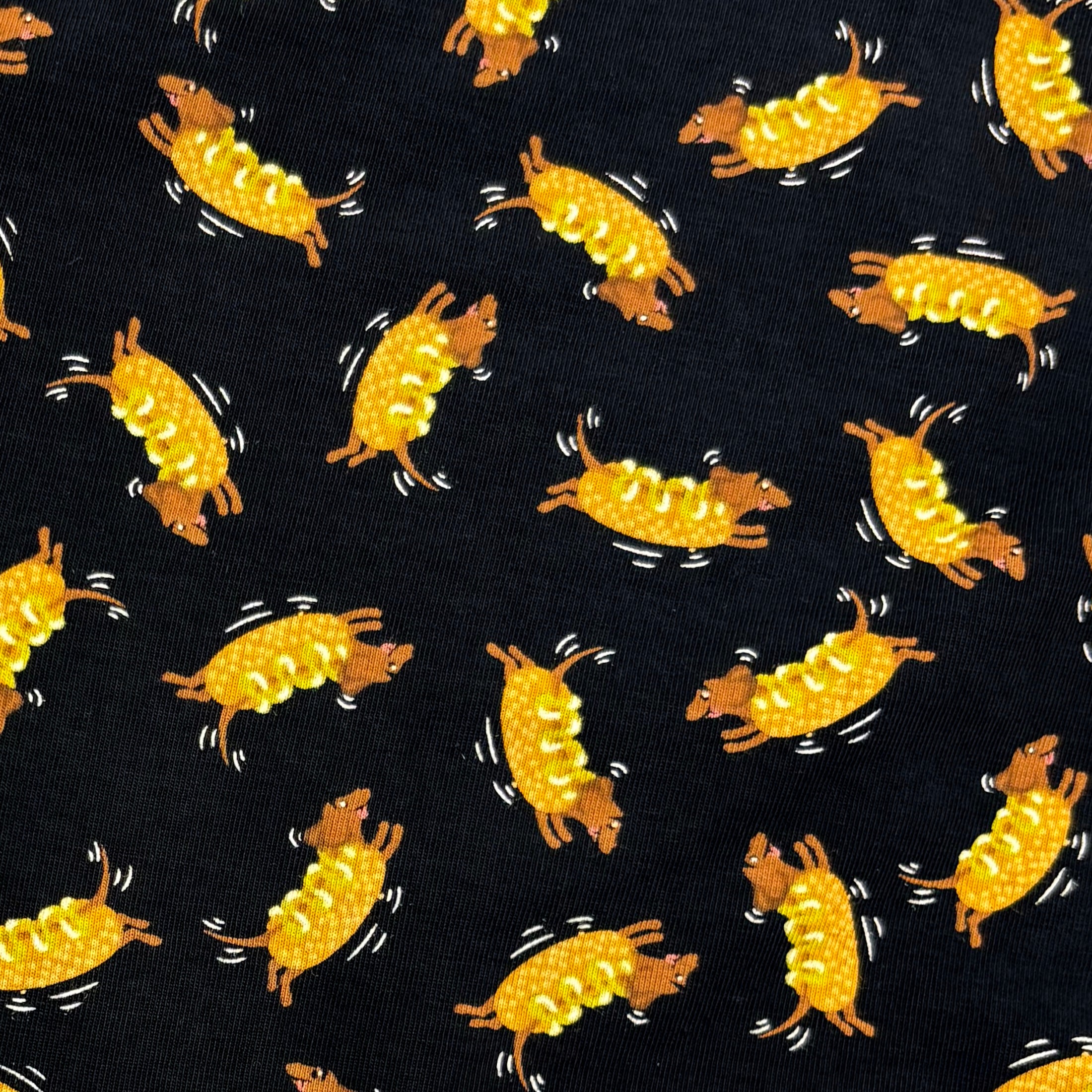 Men's Dachshund Puppy Dog Dressed Up As Hotdogs Print Pajama Shorts