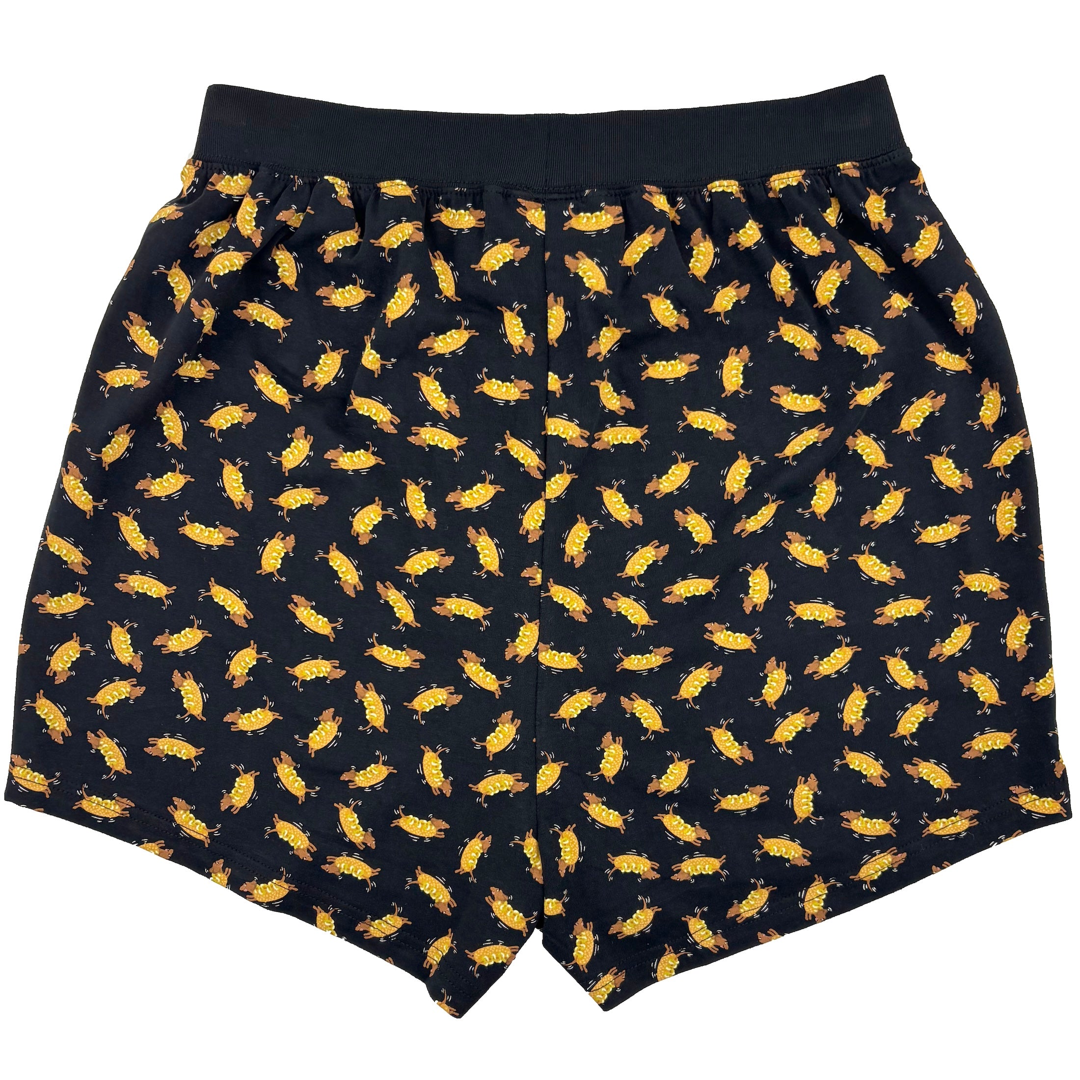 Men's Dachshund Puppy Dog Dressed Up As Hotdogs Print Pajama Shorts