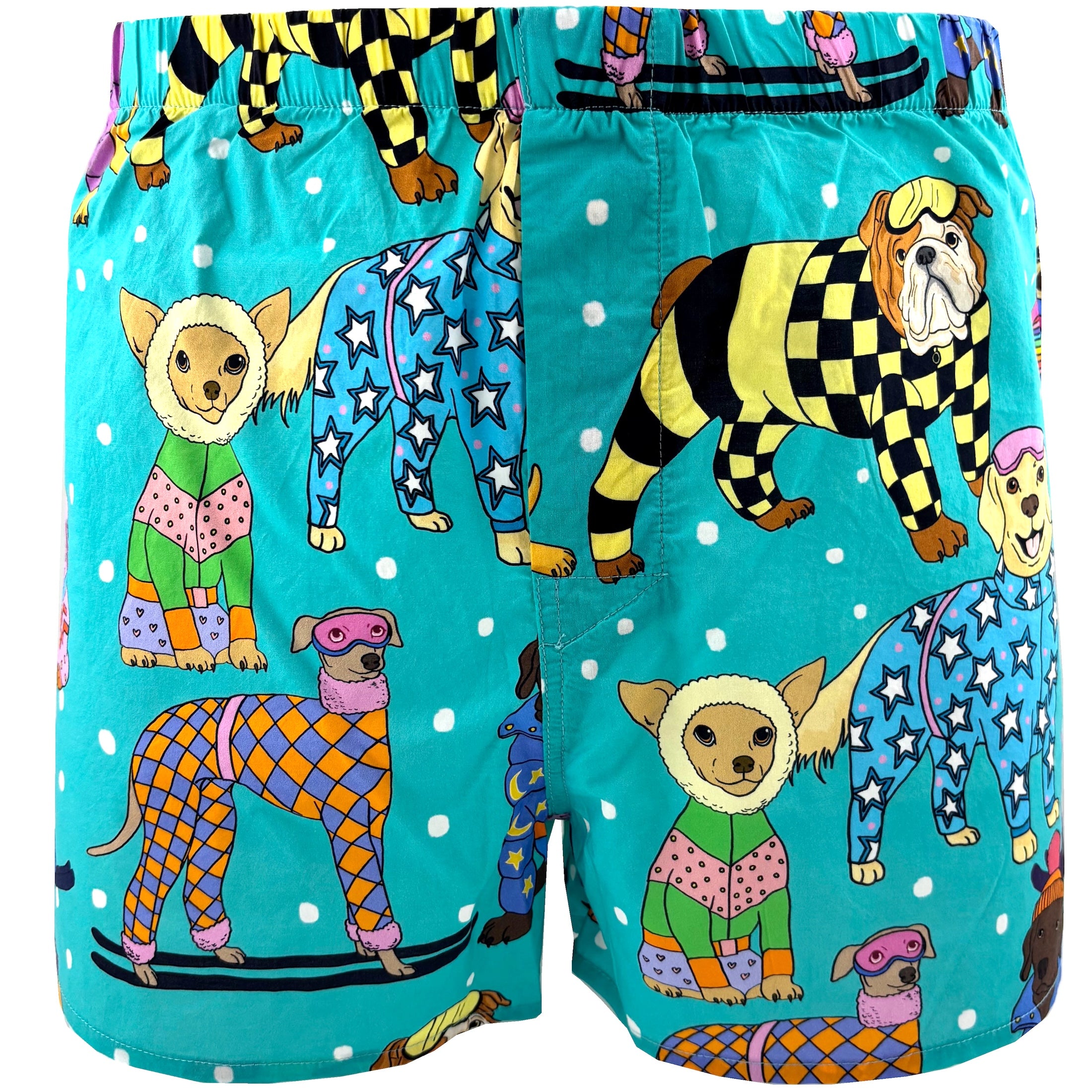 Men's Snowboarding Pups and Dogs Patterned Cotton Boxer Shorts Undies