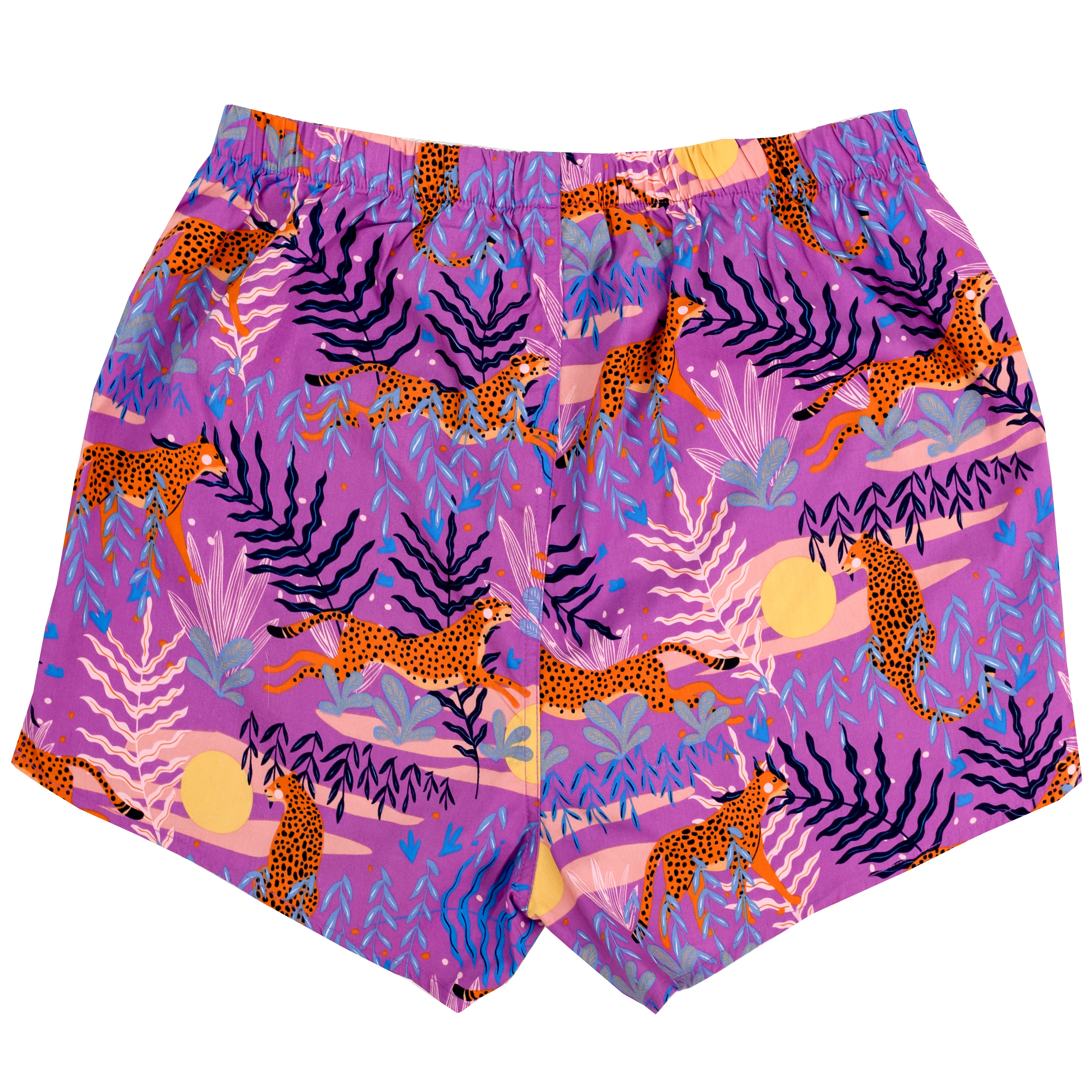 Men's Floral Tiger Faces All Over Print Breathable Cotton Boxer Shorts