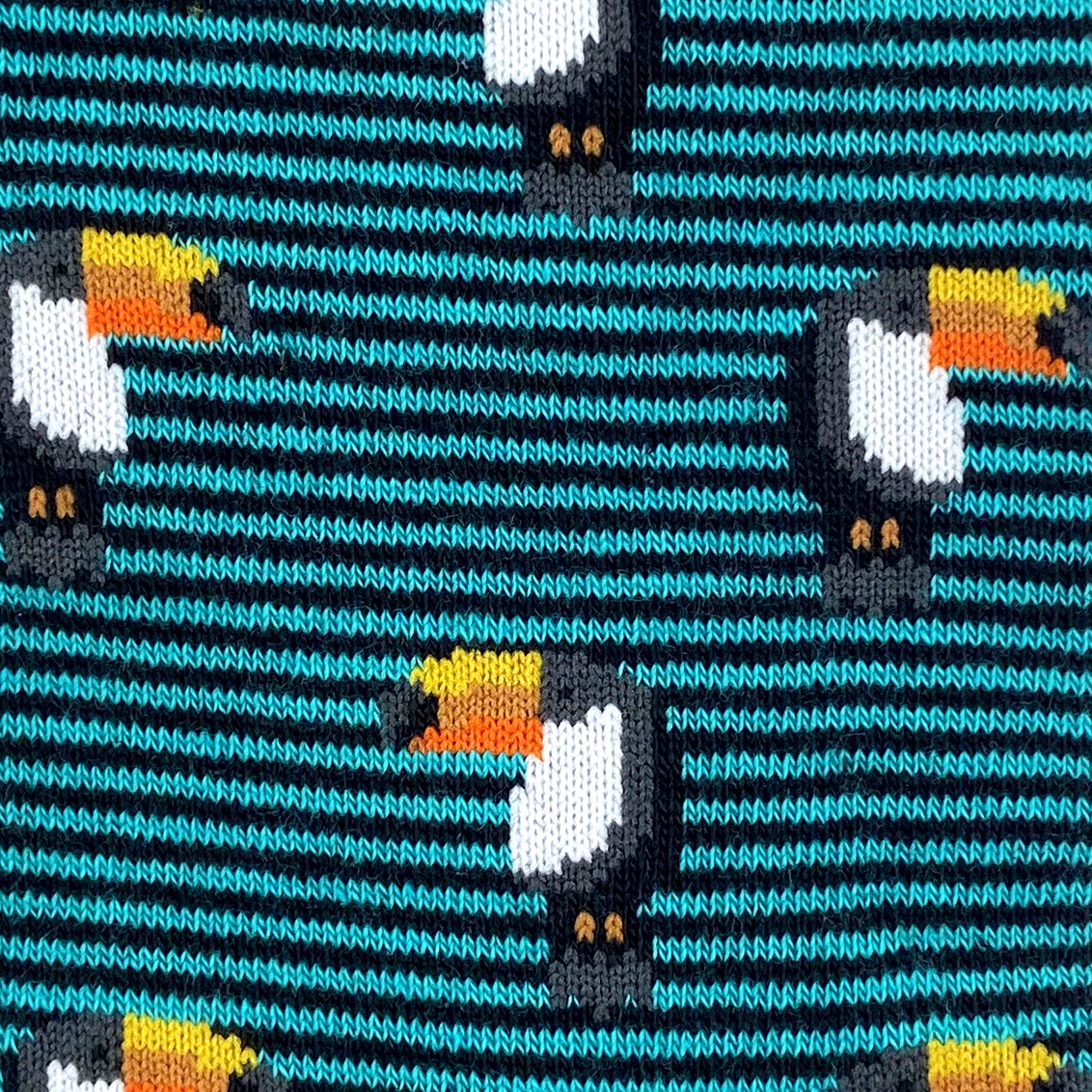 Classy Unisex Tropical Bird Toucan All Over Print Striped Novelty Socks
