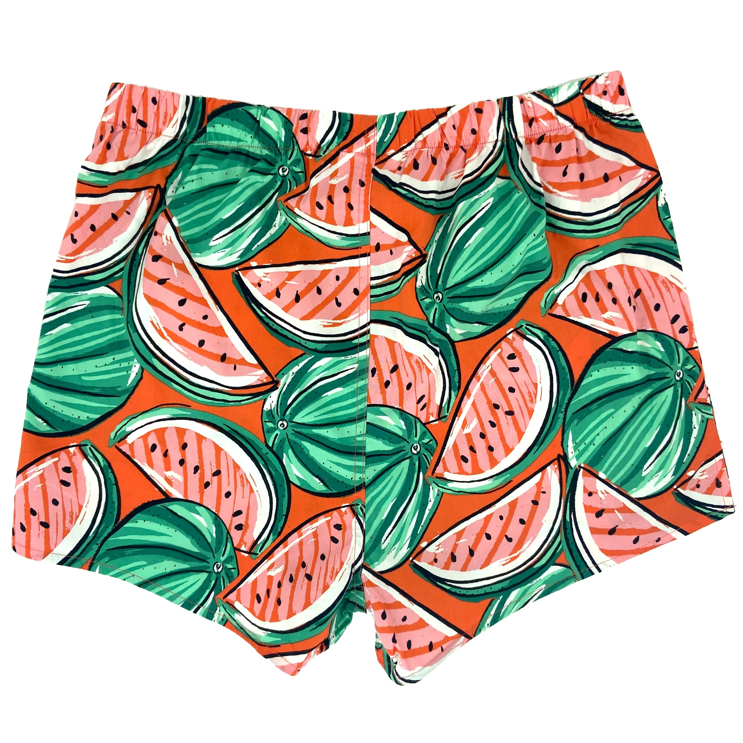 Men's Bright Red Fruity Watermelon All Over Print Cotton Boxer Shorts