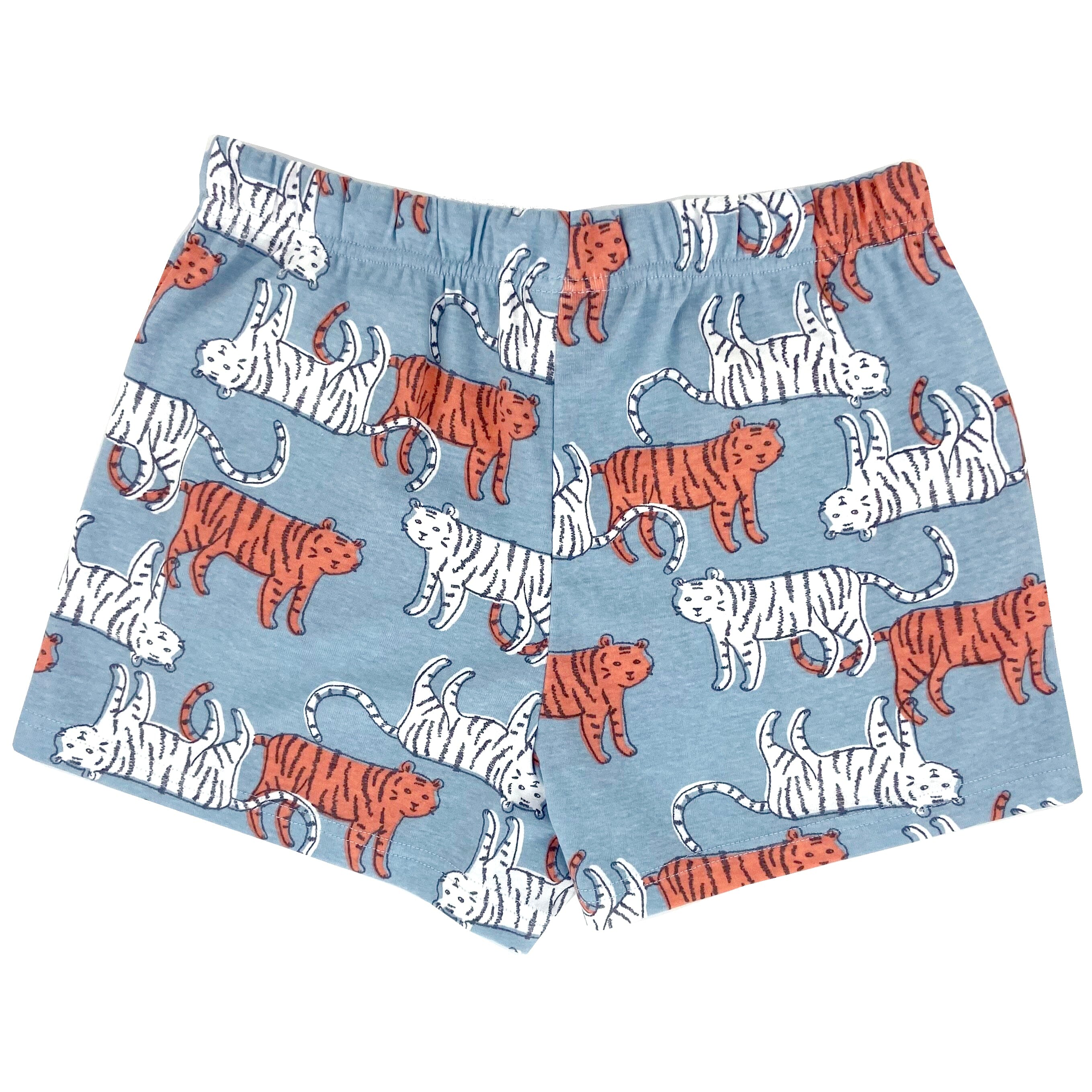 Comfy Sleepwear Cute Tiger All Over Print Cotton Pajama Shorts for Men