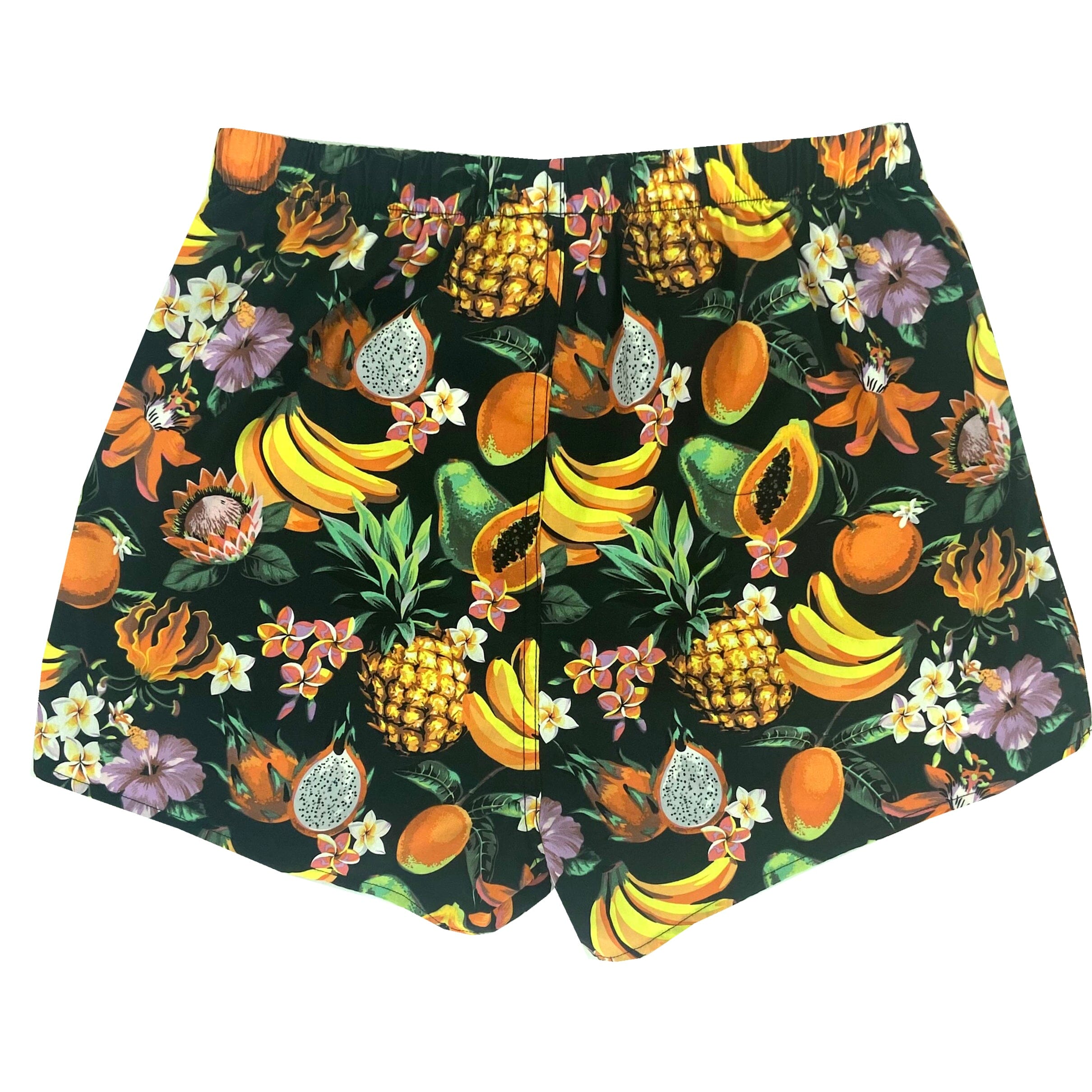 Yummy Men's Tropical Fruits and Flowers Patterned Cotton Boxer Shorts