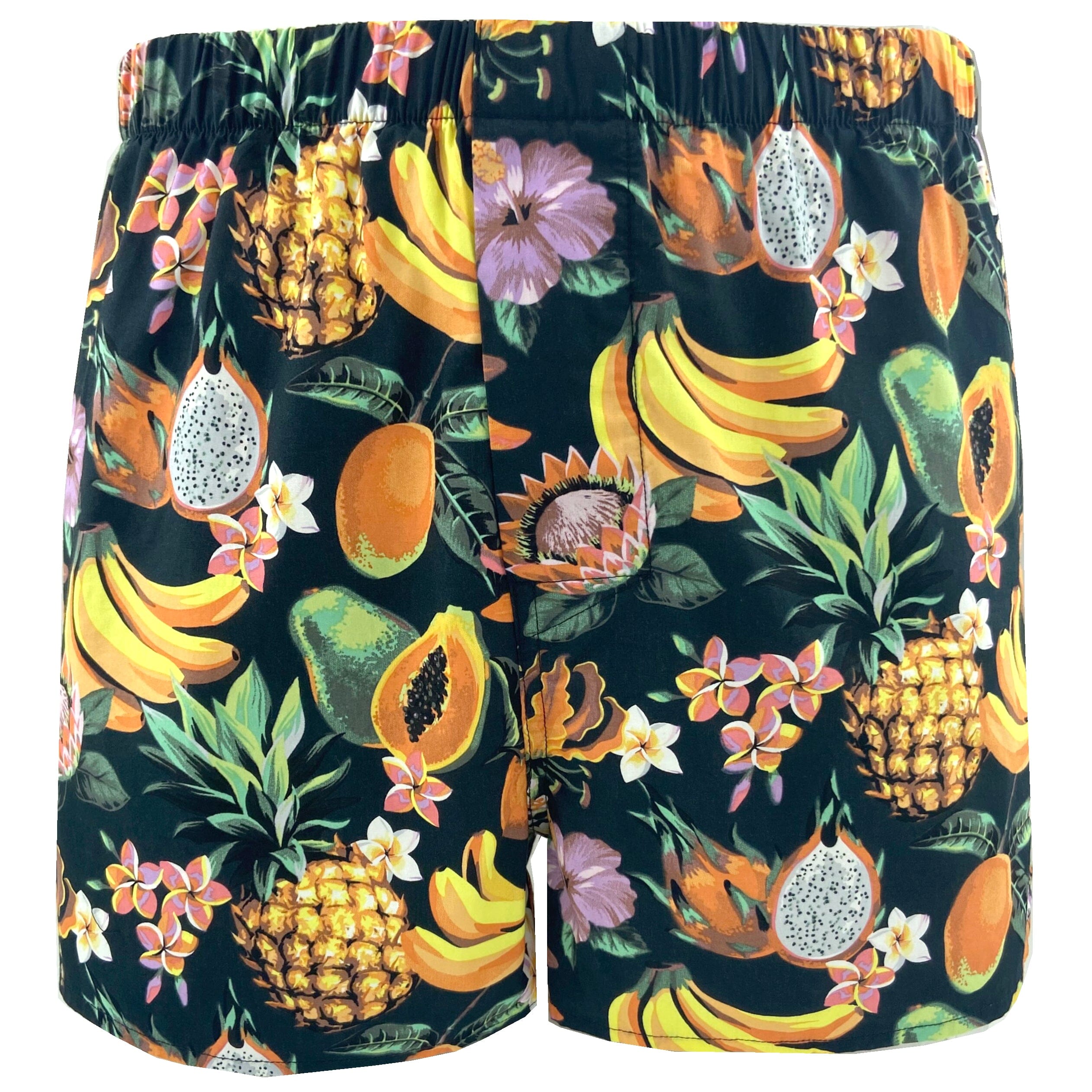 Yummy Men's Tropical Fruits and Flowers Patterned Cotton Boxer Shorts