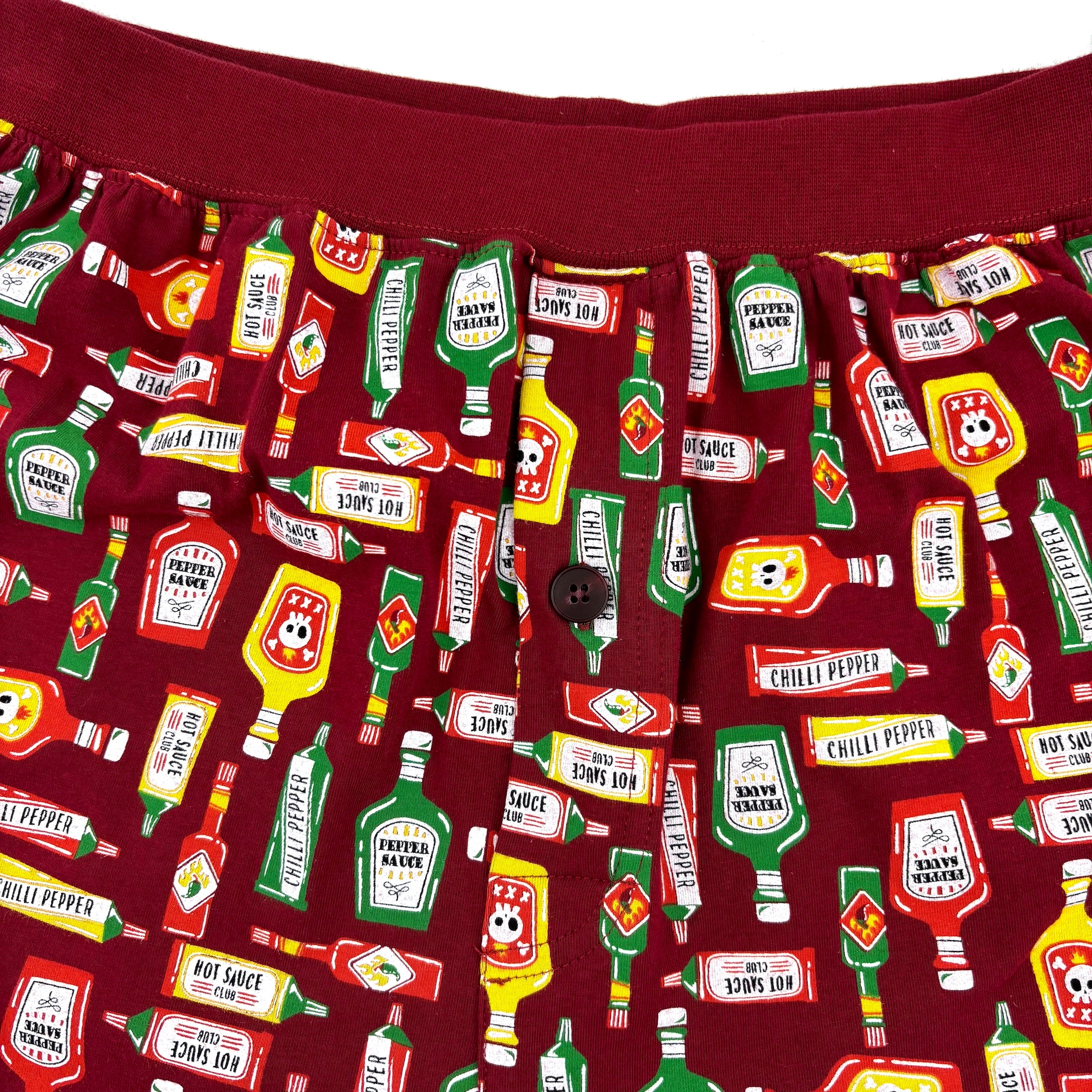 Men's Super Comfy Soft Cotton Hot Sauce All Over Print Pajama Shorts