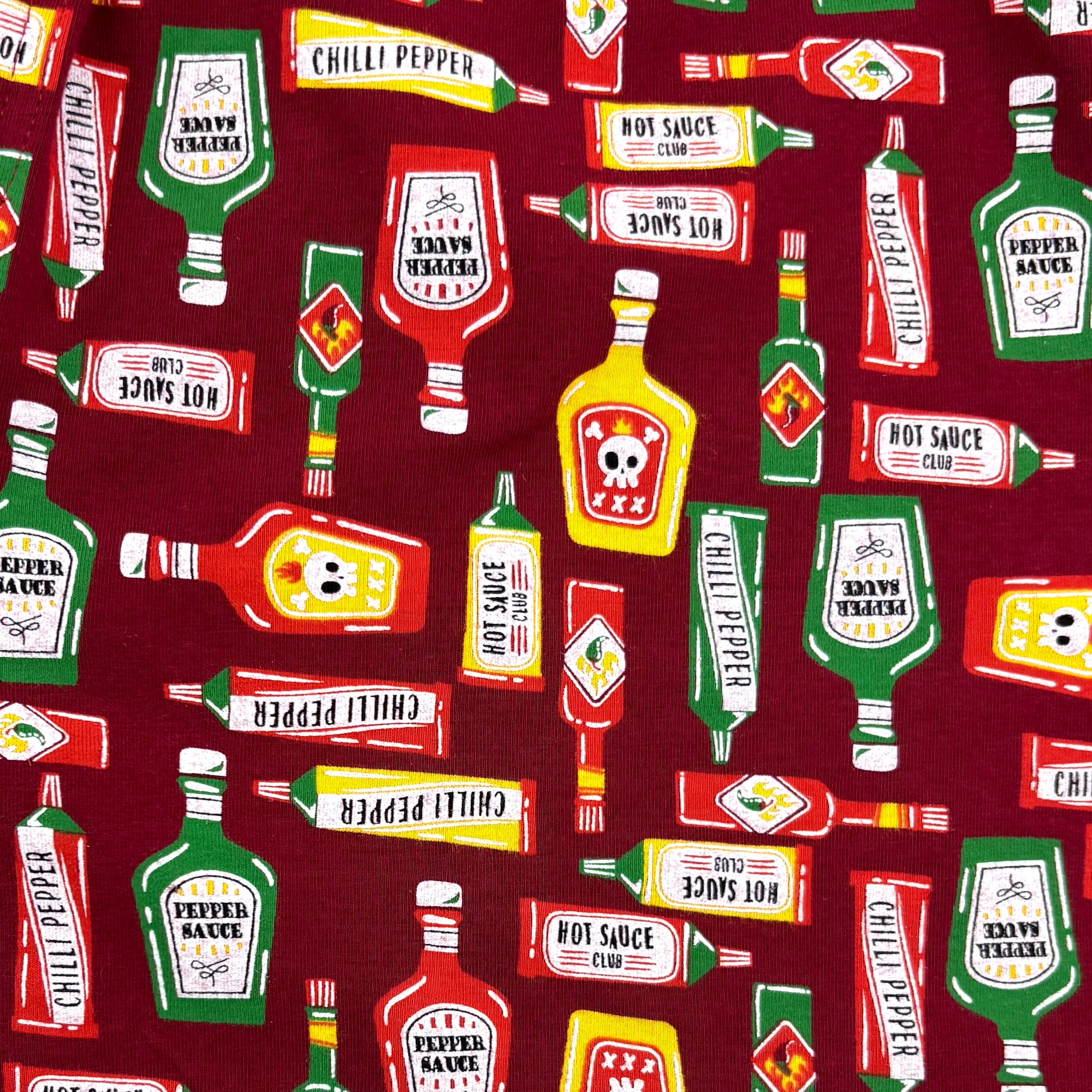 Men's Super Comfy Soft Cotton Hot Sauce All Over Print Pajama Shorts