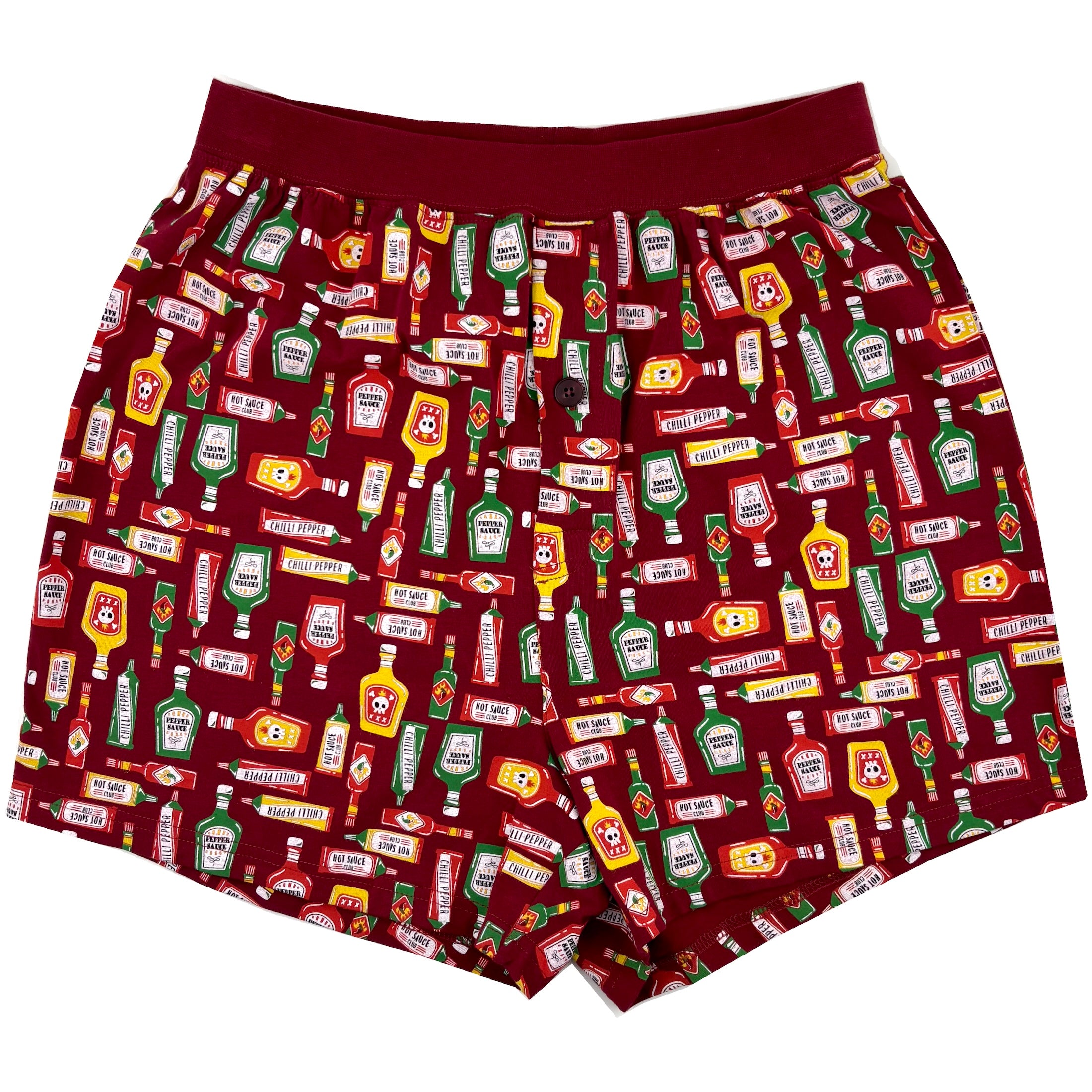 Men's Super Comfy Soft Cotton Hot Sauce All Over Print Pajama Shorts