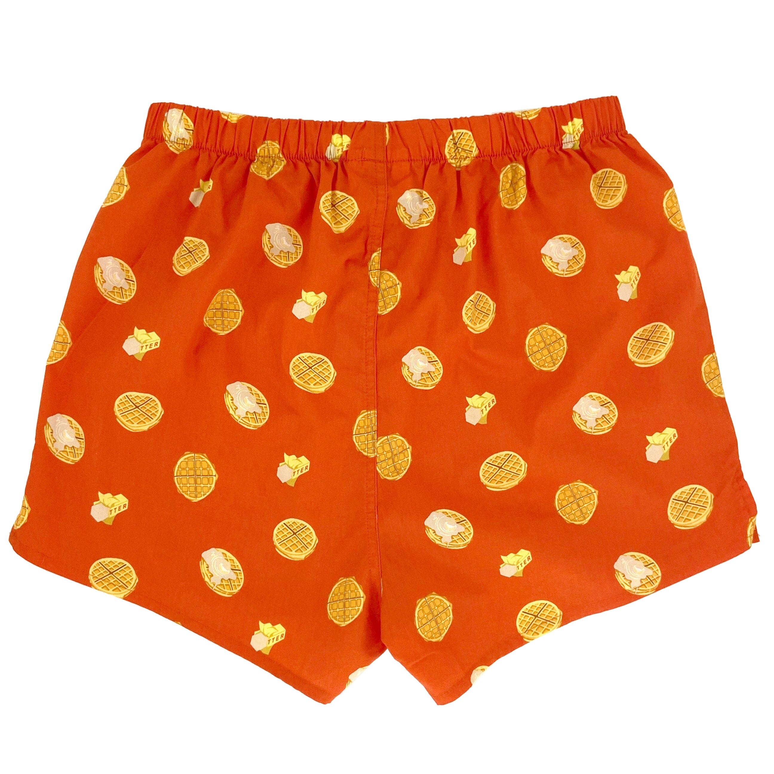 Men's Breakfast Food Themed Waffles & Butter Print Cotton Boxer Shorts