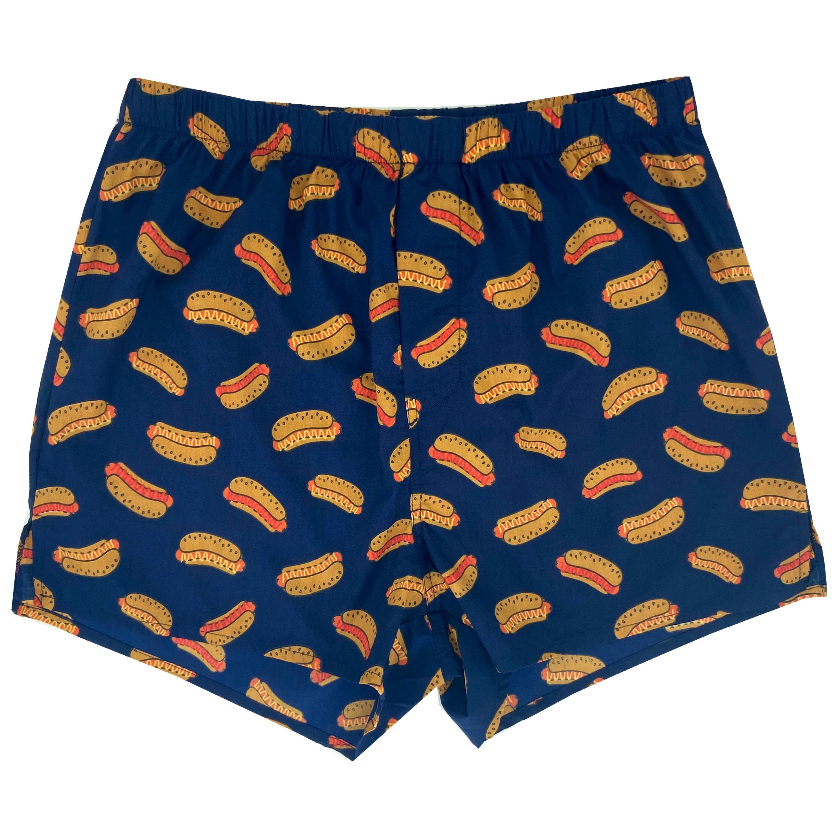 Buy Men's Foodie Themed Hotdog Buns All Over Print Cotton Boxer Shorts