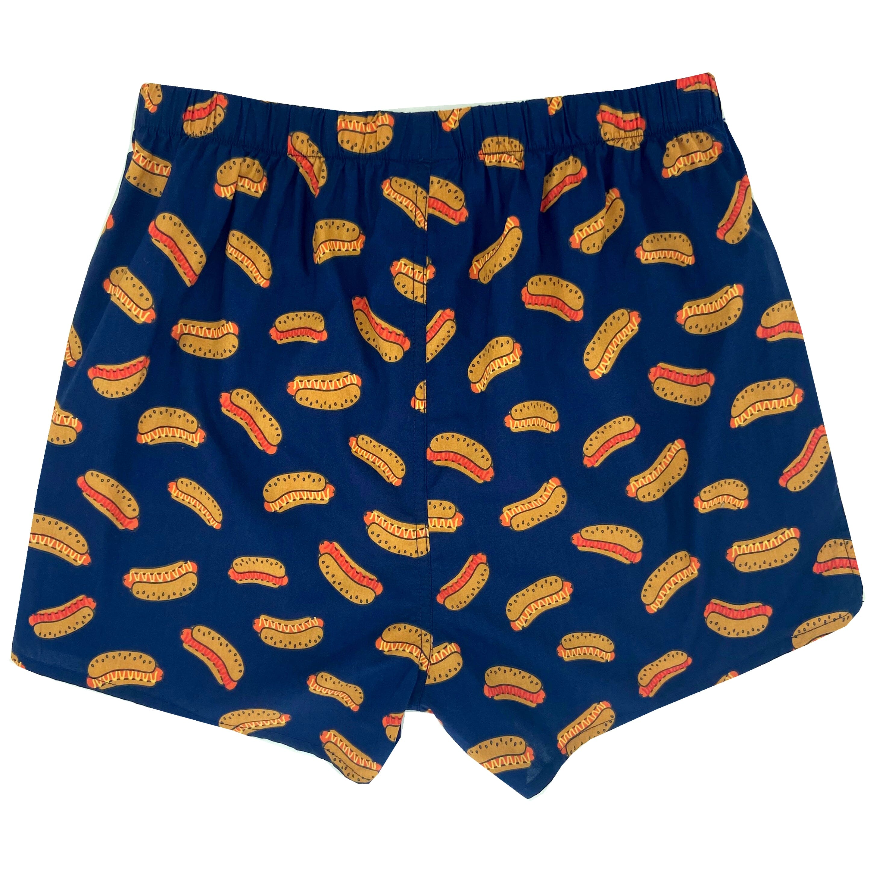 Buy Men's Foodie Themed Hotdog Buns All Over Print Cotton Boxer Shorts