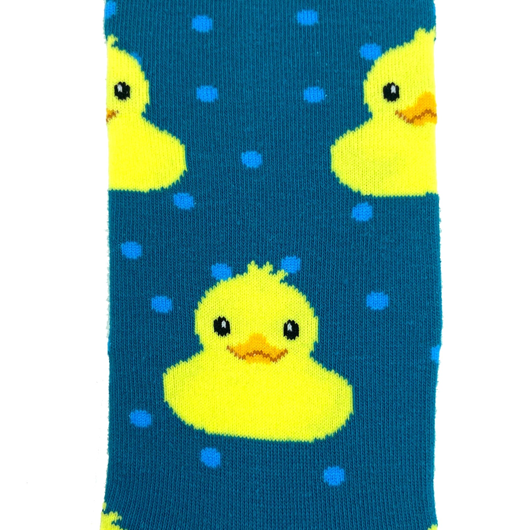 Teal Blue Unisex Yellow Rubber Duck Patterned Comfy Novelty Crew Socks