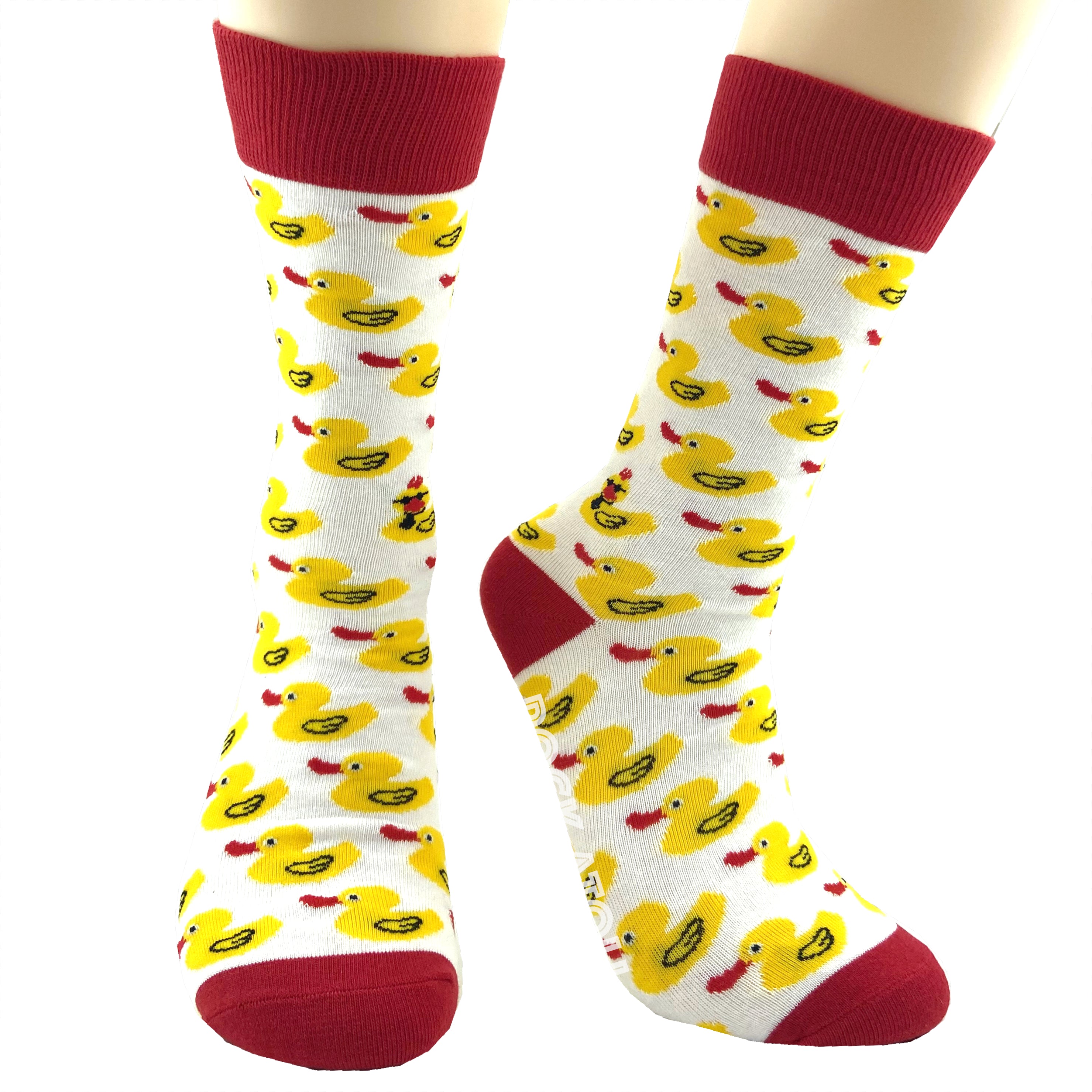 Fun Unisex Yellow Rubber Bath Ducky Print Cotton Novelty Dress Socks
