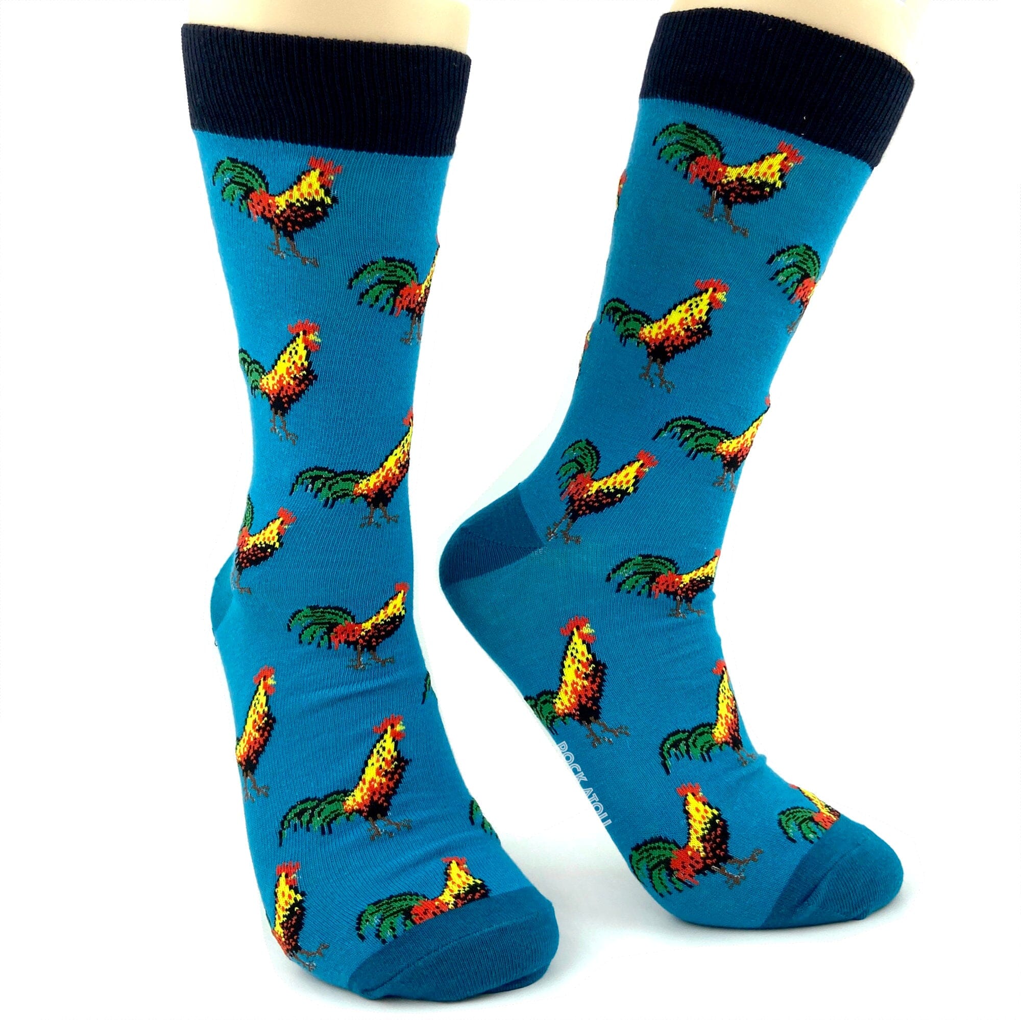 Sock Lovers Funky Rooster Cock Bird Patterned Novelty Crew Socks