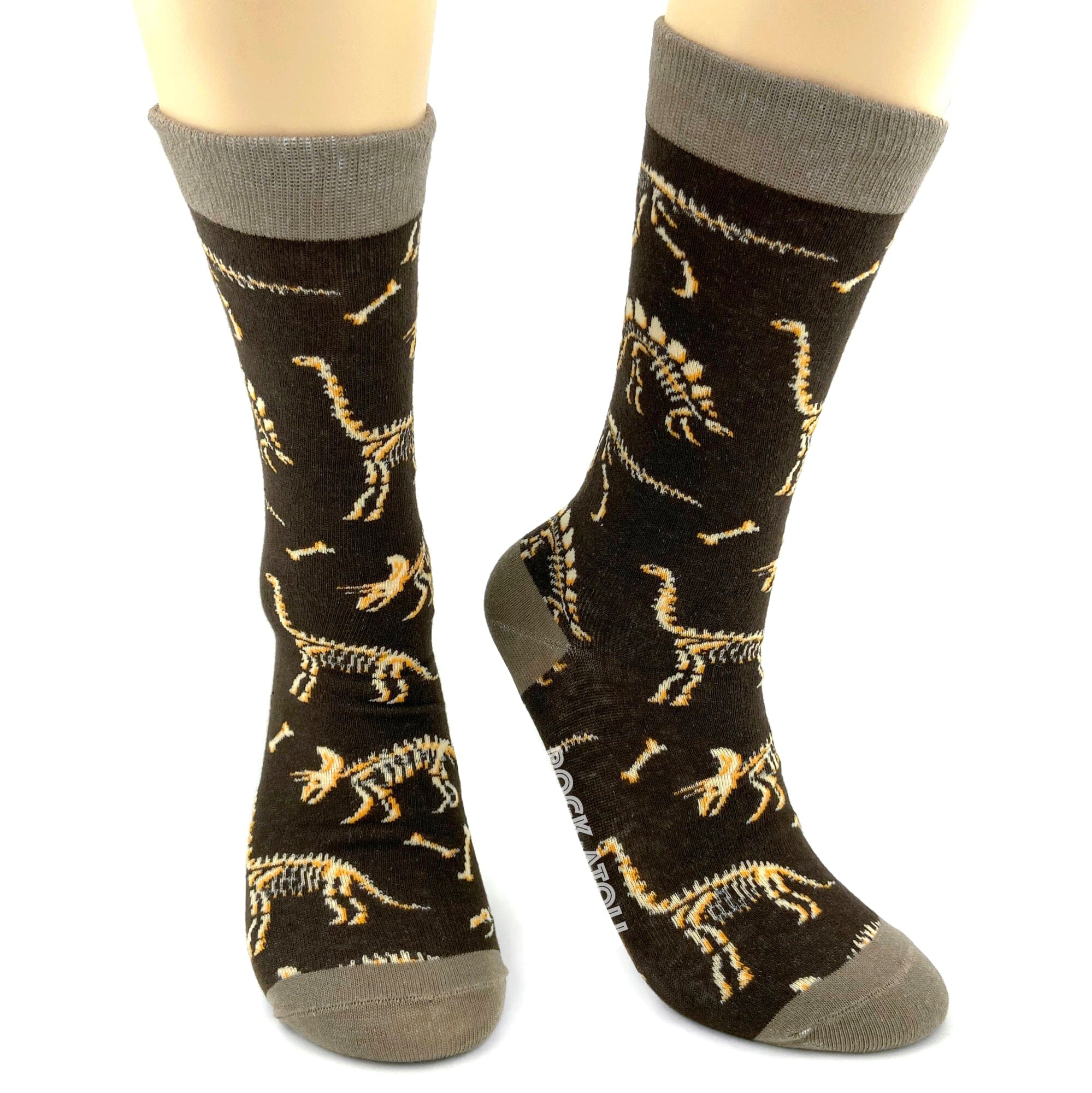 Classic Dinosaur Fossil Bones Paleontology Themed Comfy Novelty Socks