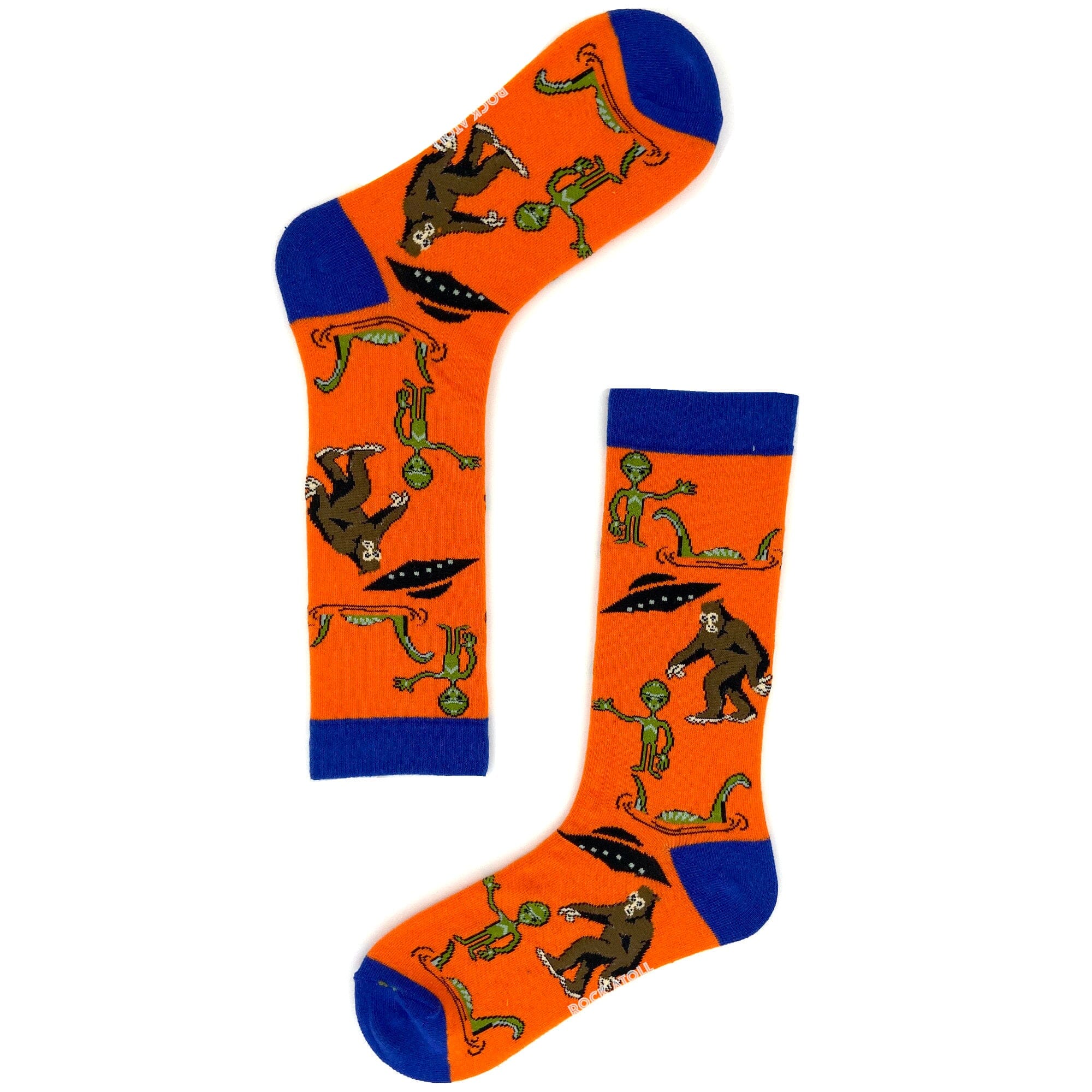 Mythical Creatures Inspired Bigfoot Aliens Loch Ness UFO Novelty Socks