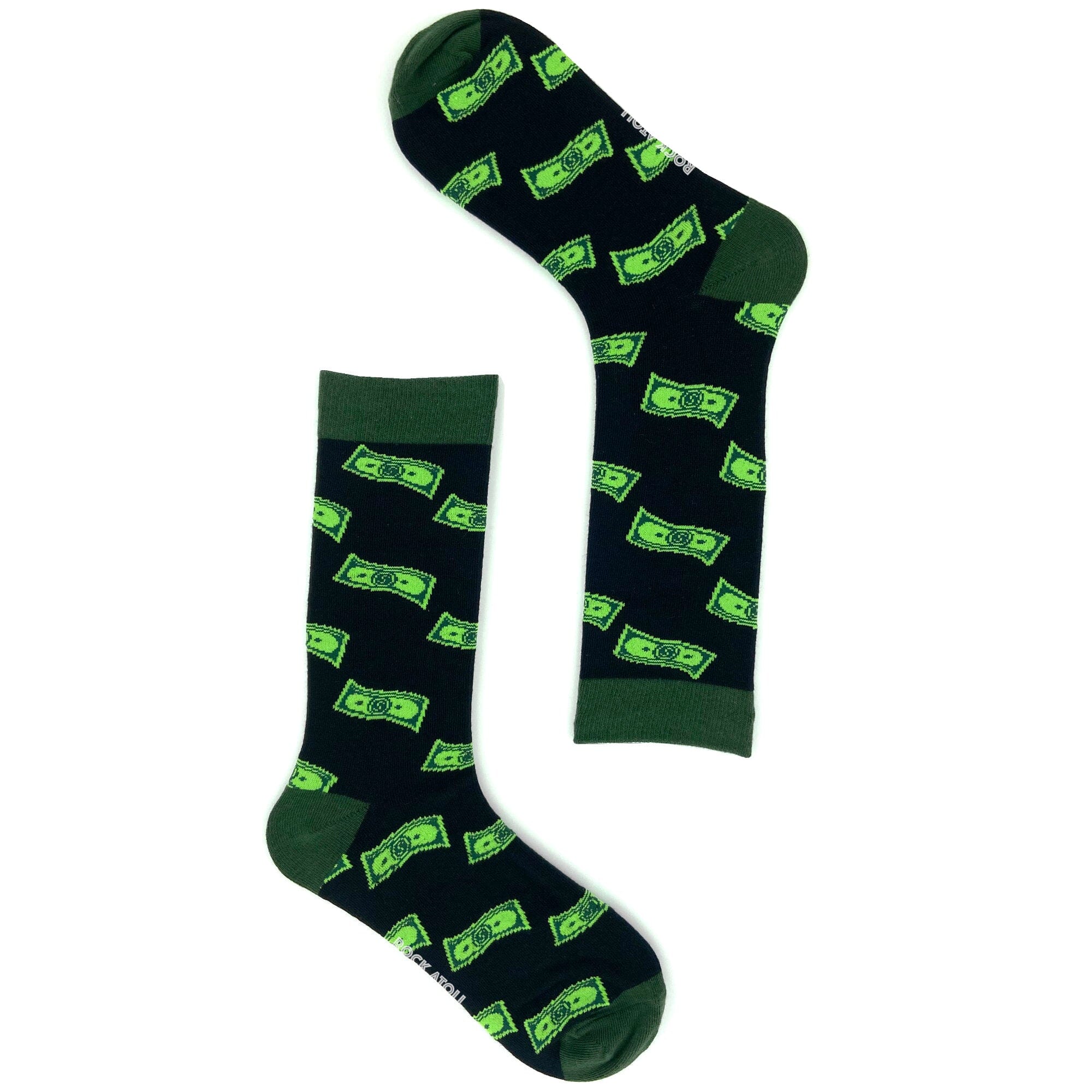 Make It Rain Dollar Bills Cash Themed Silly Stylish Novelty Crew Socks