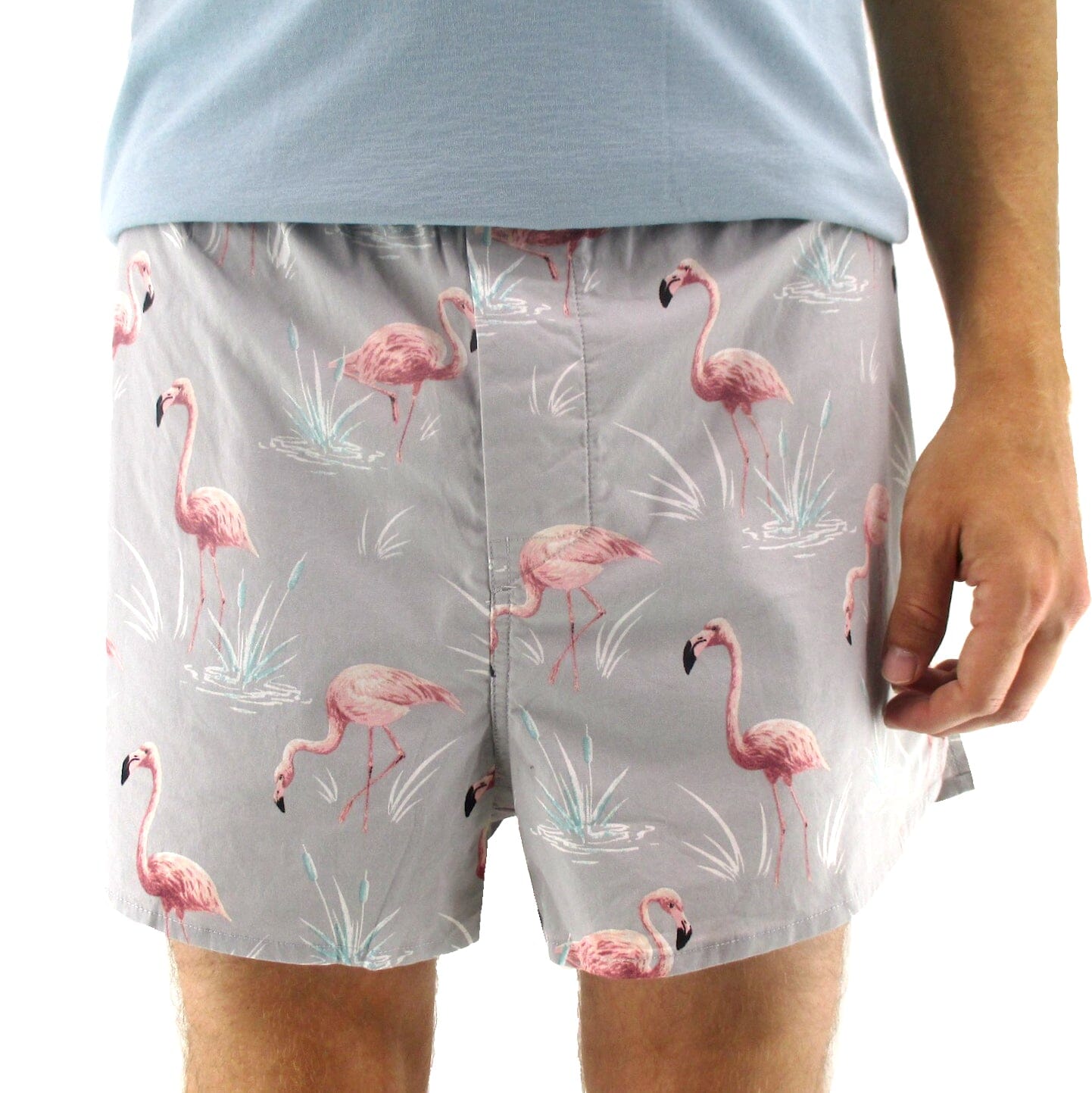 Men's Classic Flamingo Novelty Print Cotton Boxer Shorts Underwear