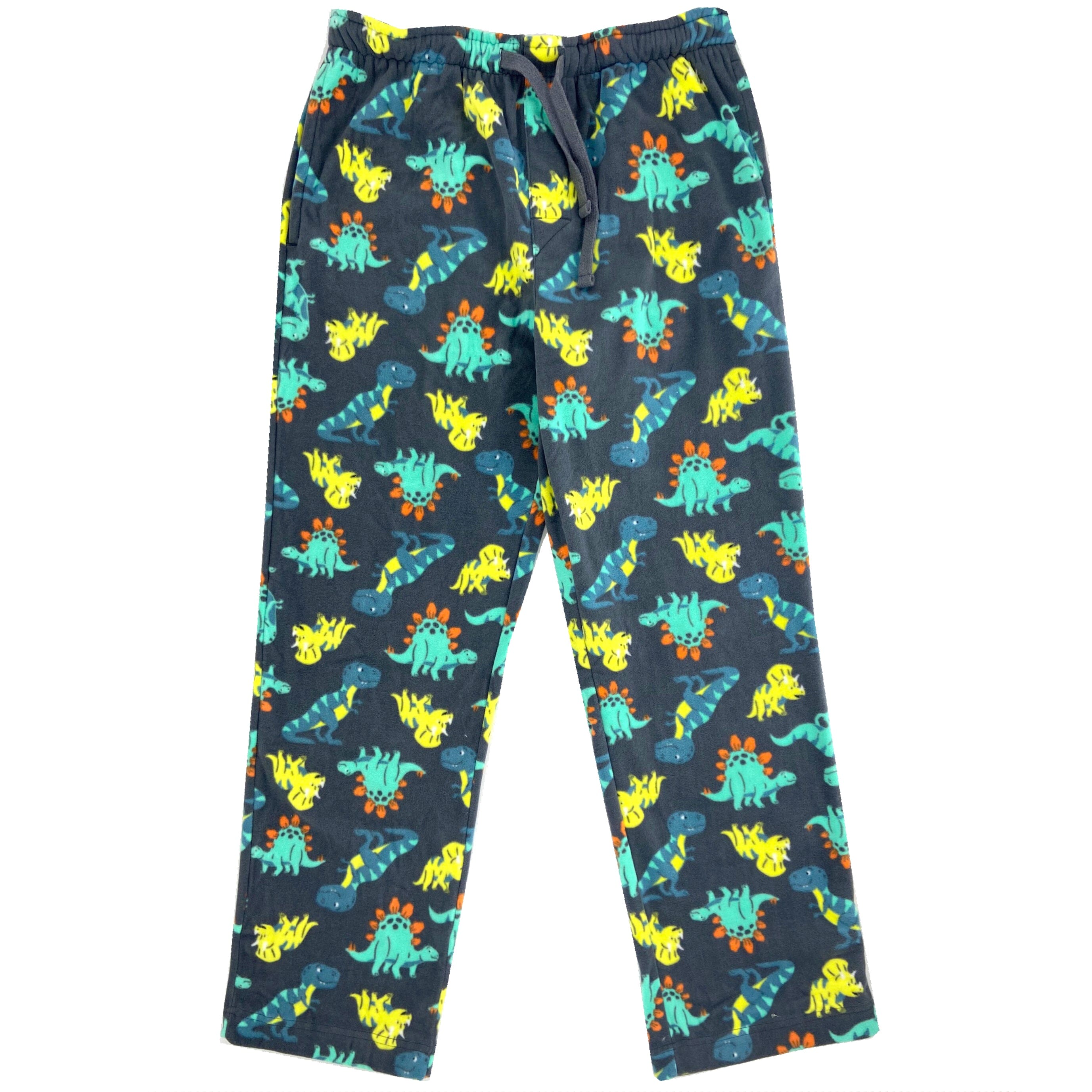 Men's Comfy Sleepwear Dinosaur Novelty Print Soft Fleece Pajama Pants